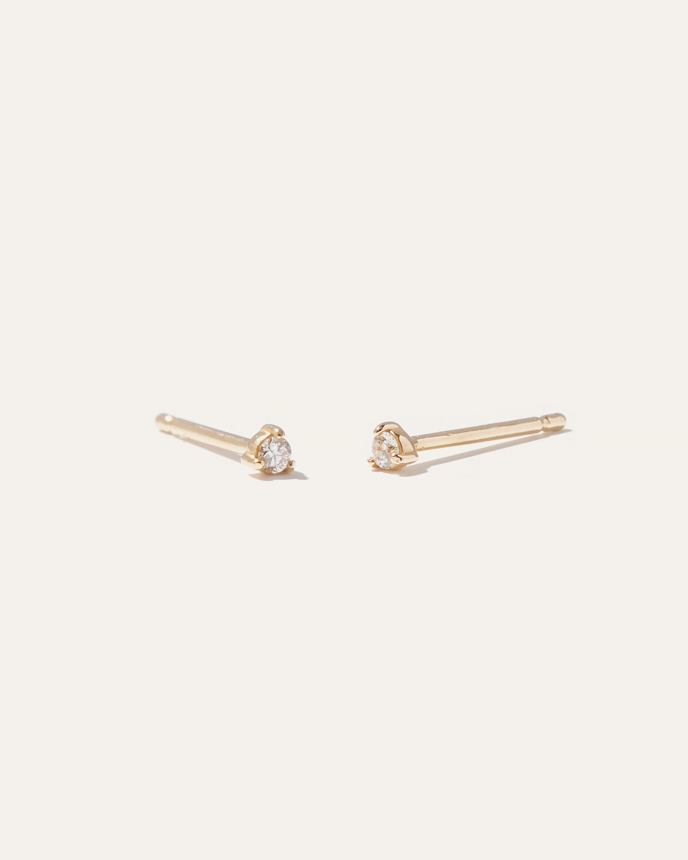 14K Gold Diamond Tiny Studs