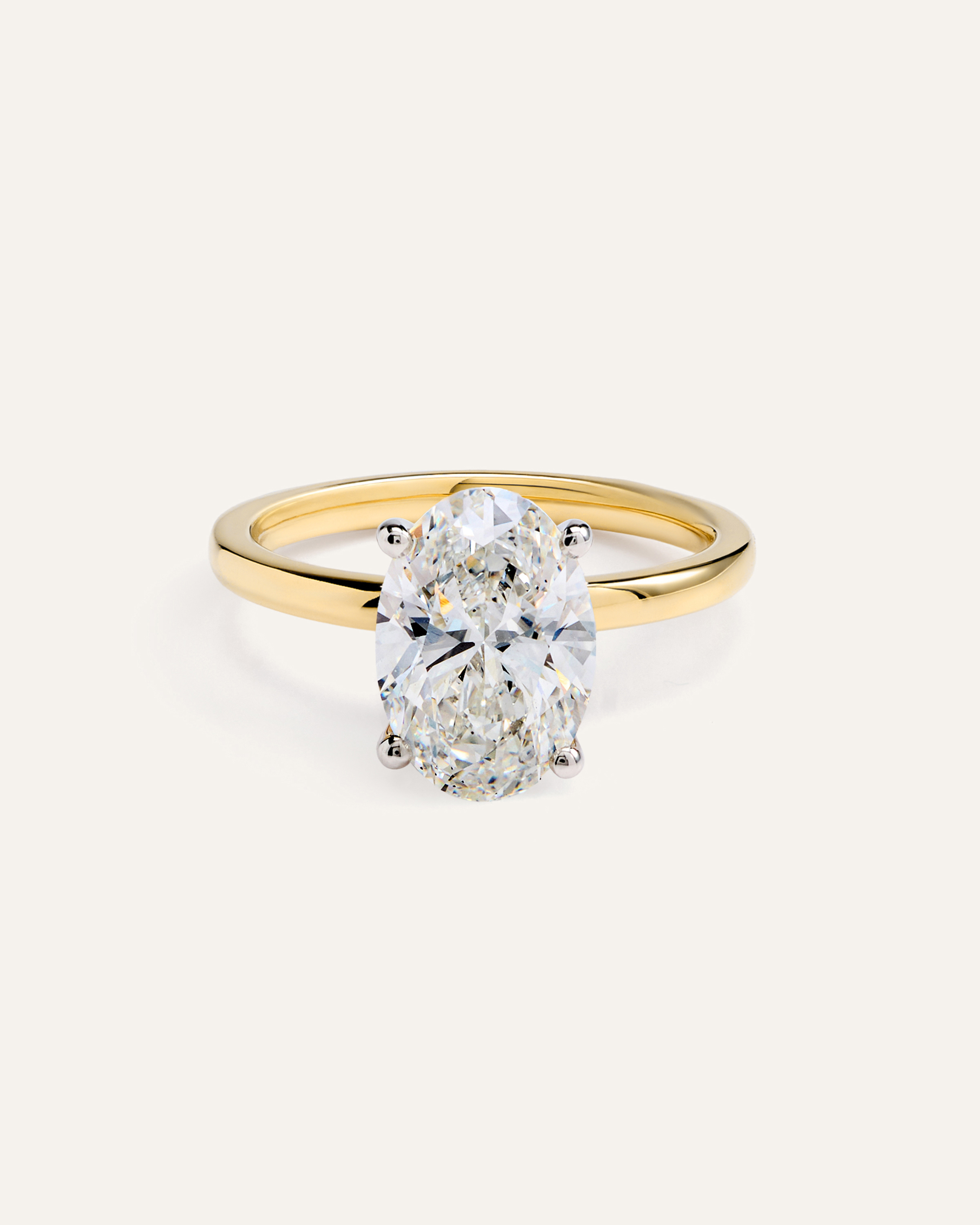 Lab Grown Diamond Oval Comfort Fit Engagement Ring - 3ct