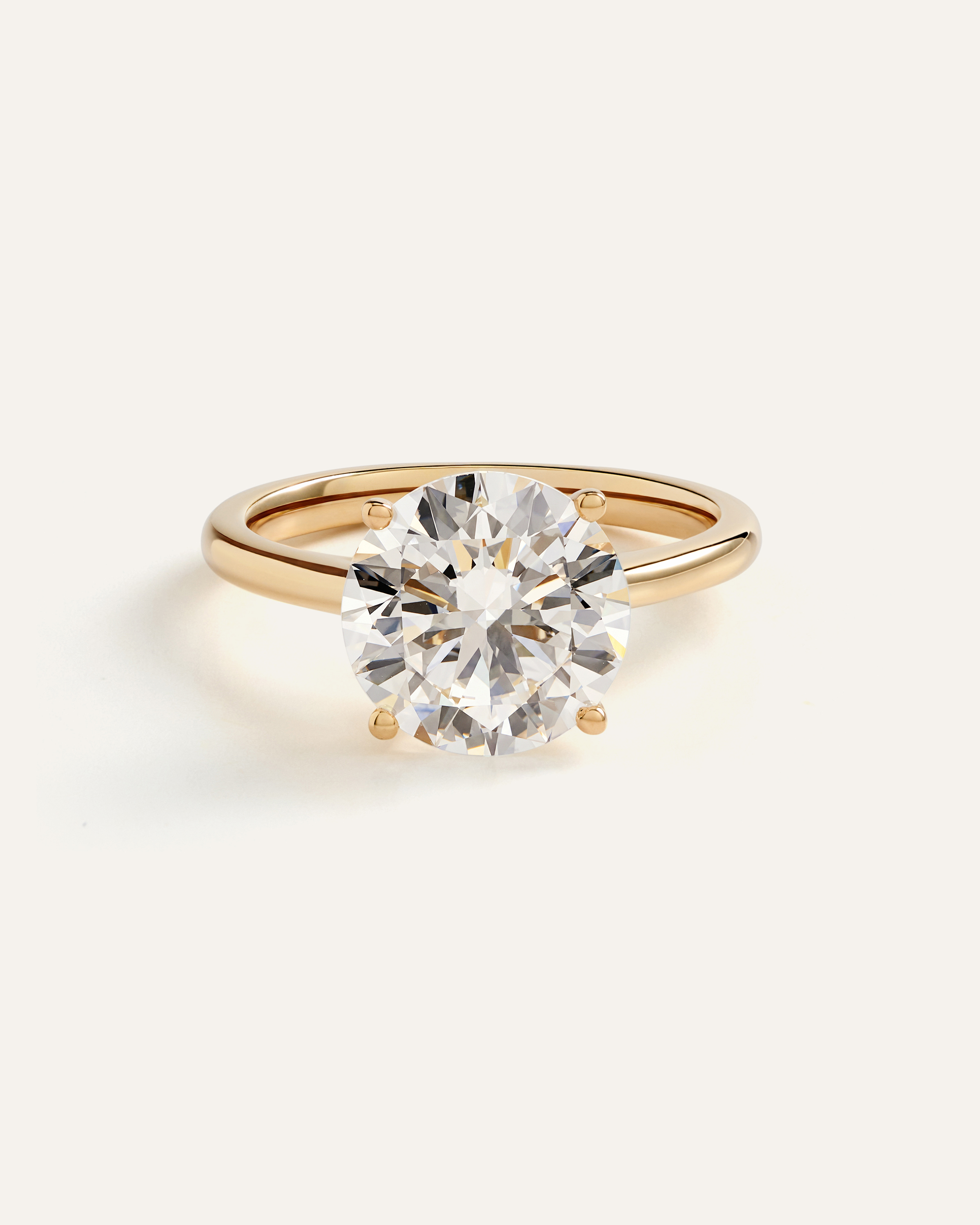 Lab Grown Diamond Round Trellis Cathedral Engagement Ring - 4ct