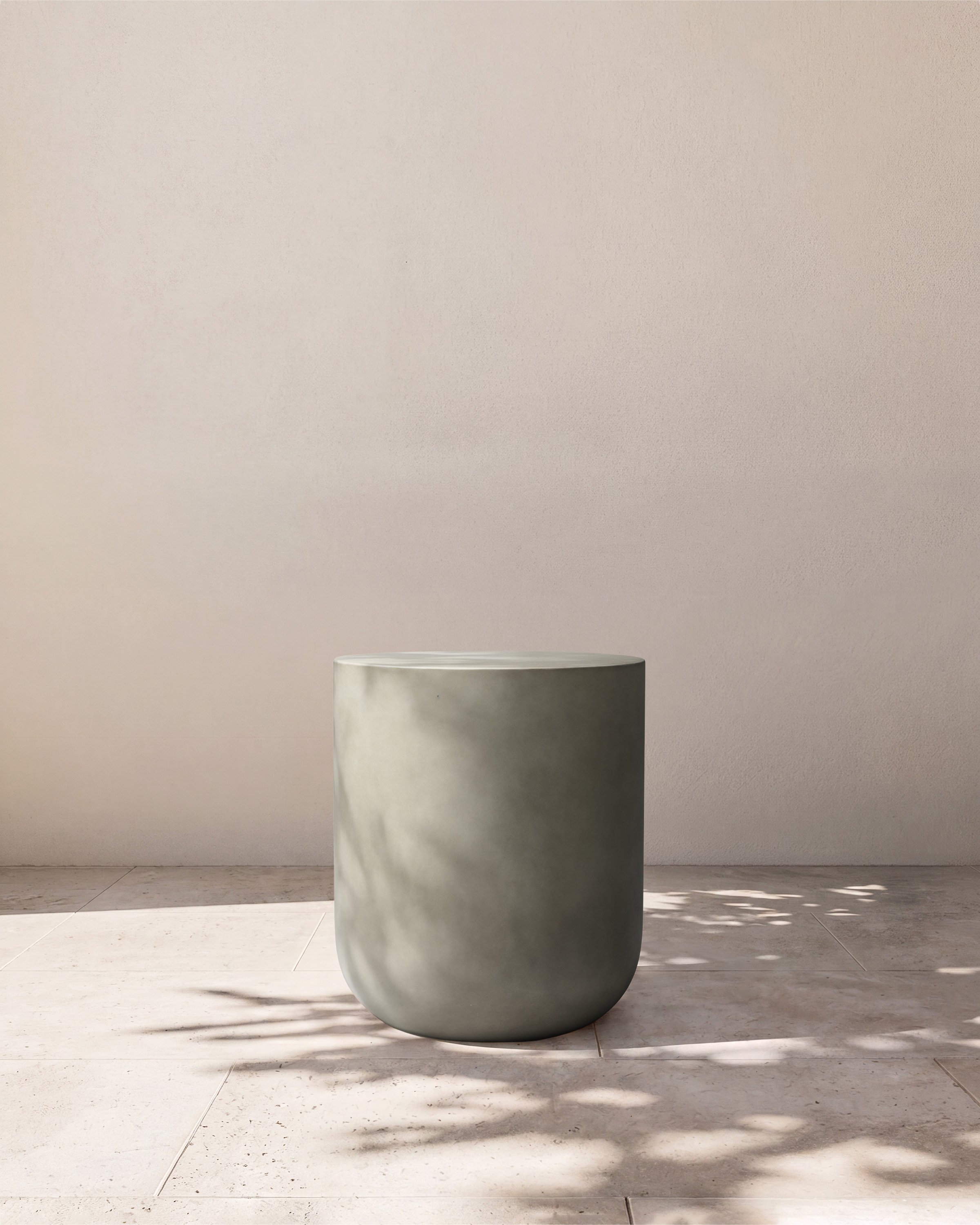 Concrete Drum Indoor/Outdoor Side Table