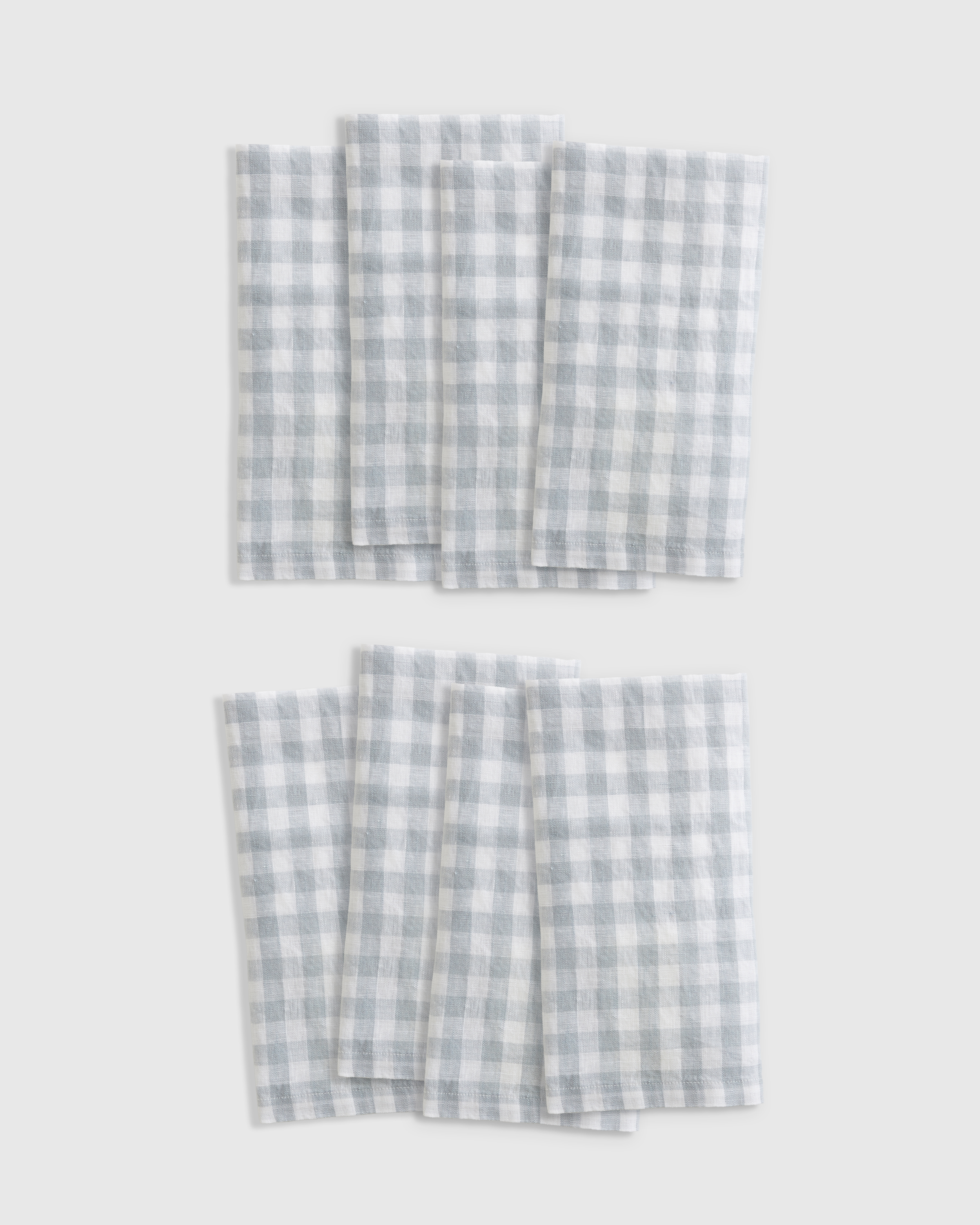 European Linen Gingham Napkins, Set of 8