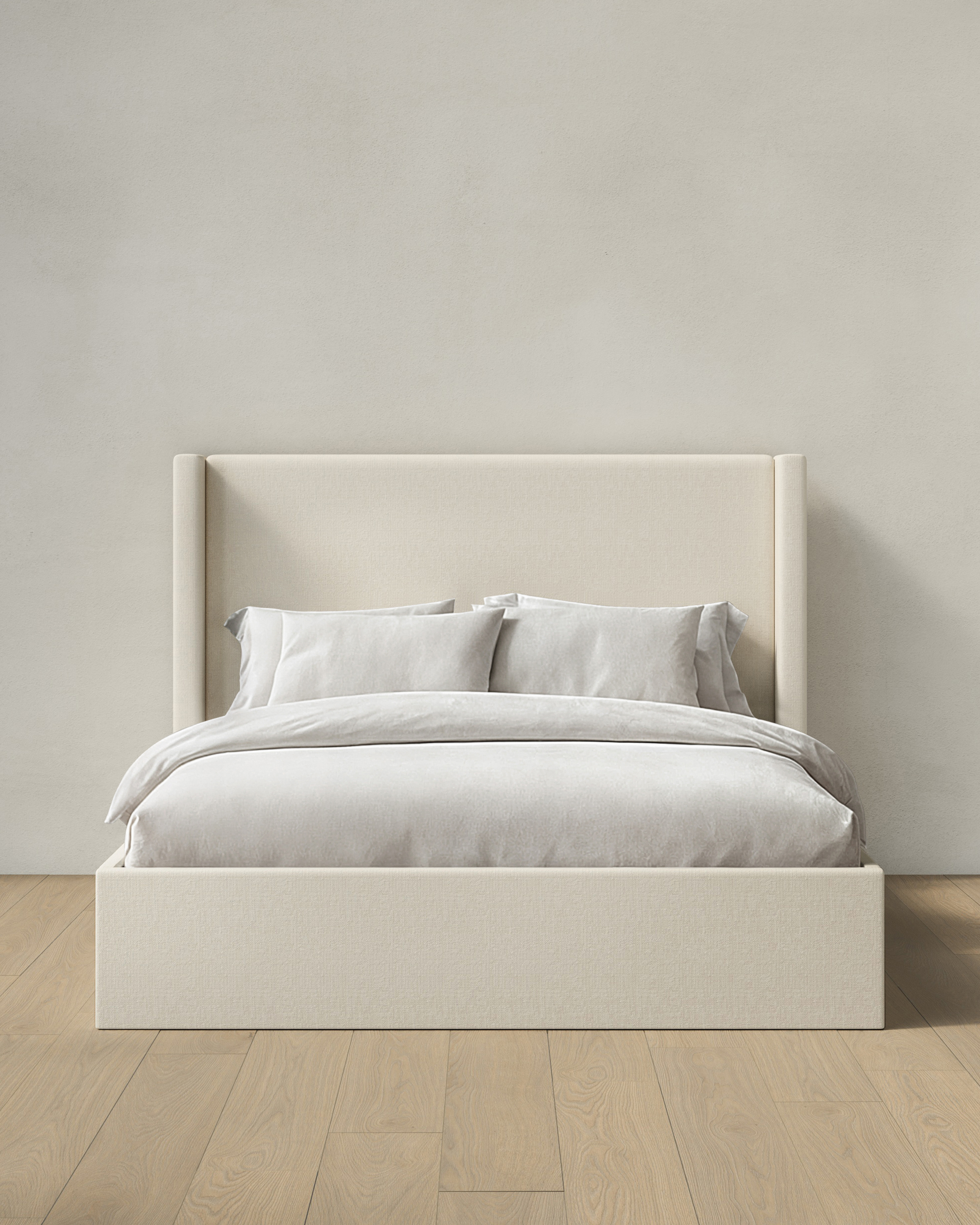 100% Linen Wingback Bed