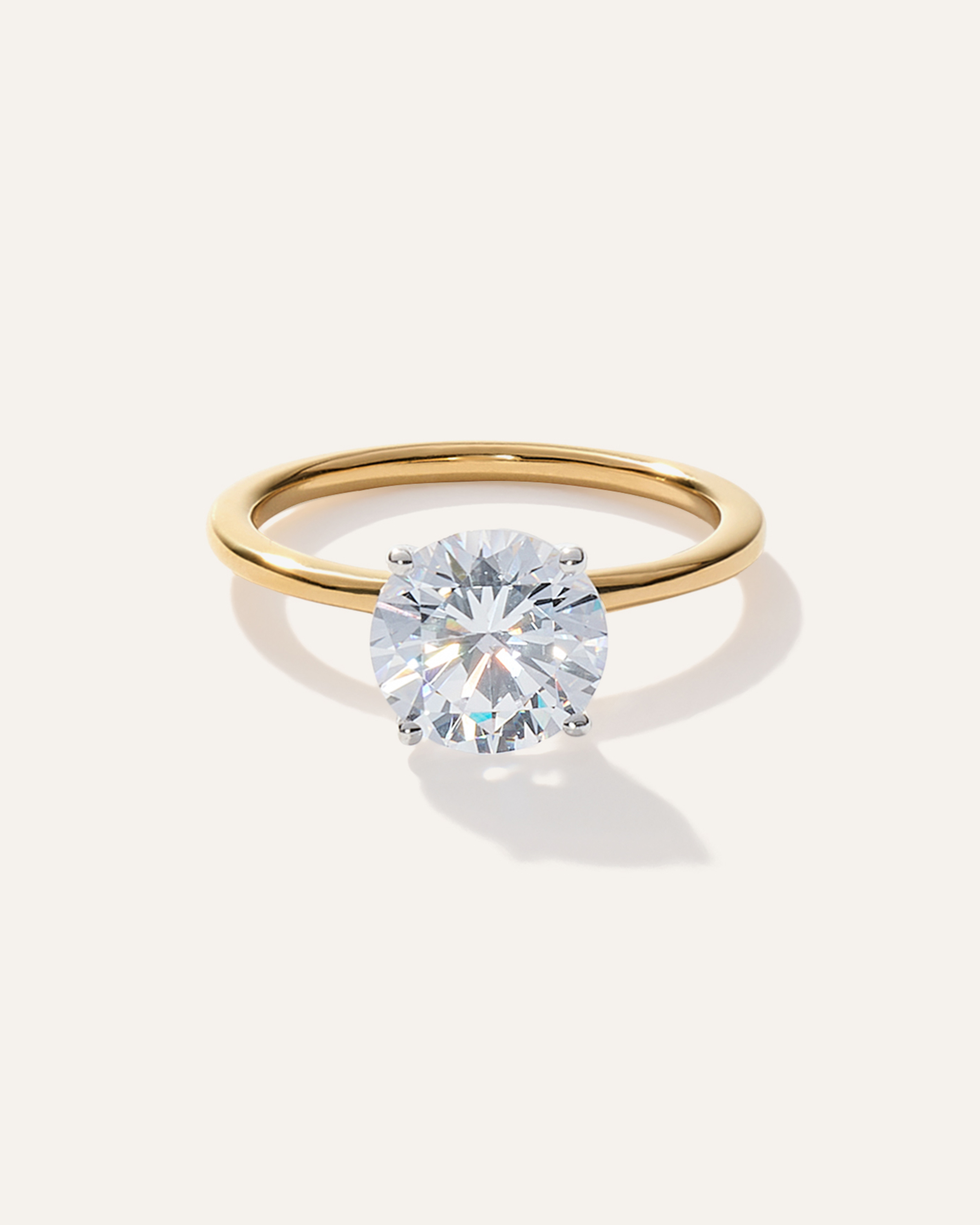 Lab Grown Diamond Round Petite Classic Engagement Ring - 2ct