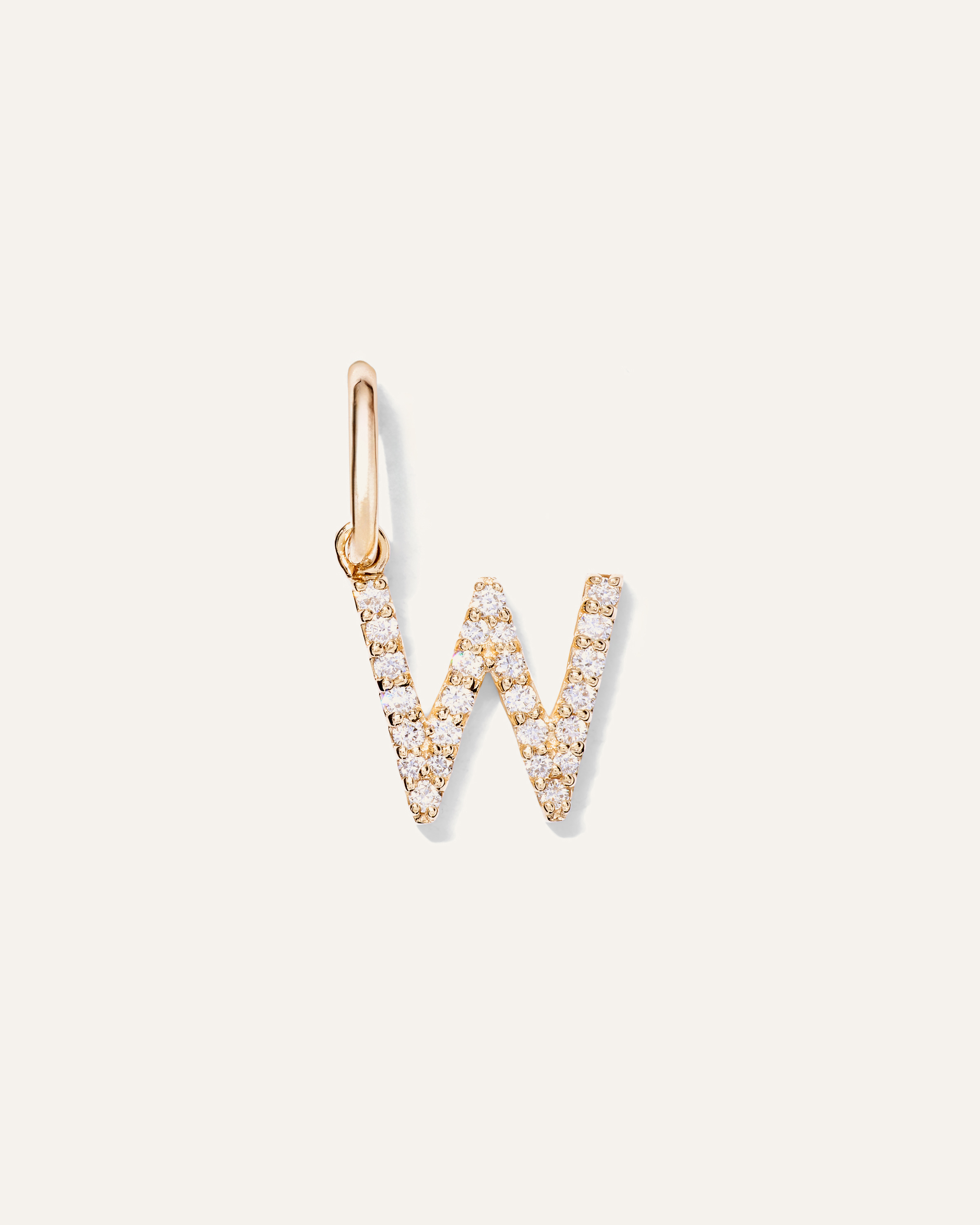 14K Gold Diamond Letter Charm