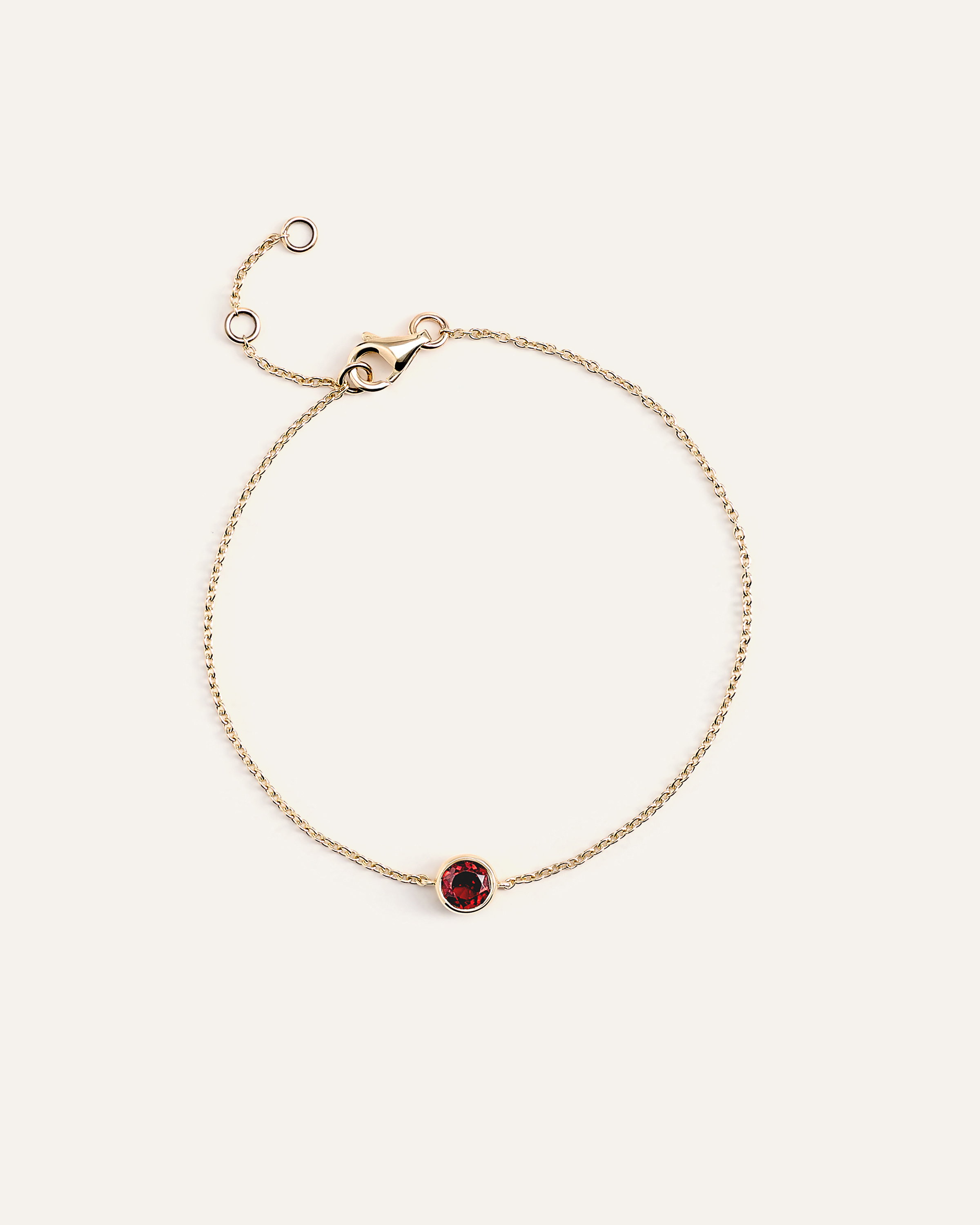 14K Gold Birthstone Solitaire Bezel Bracelet