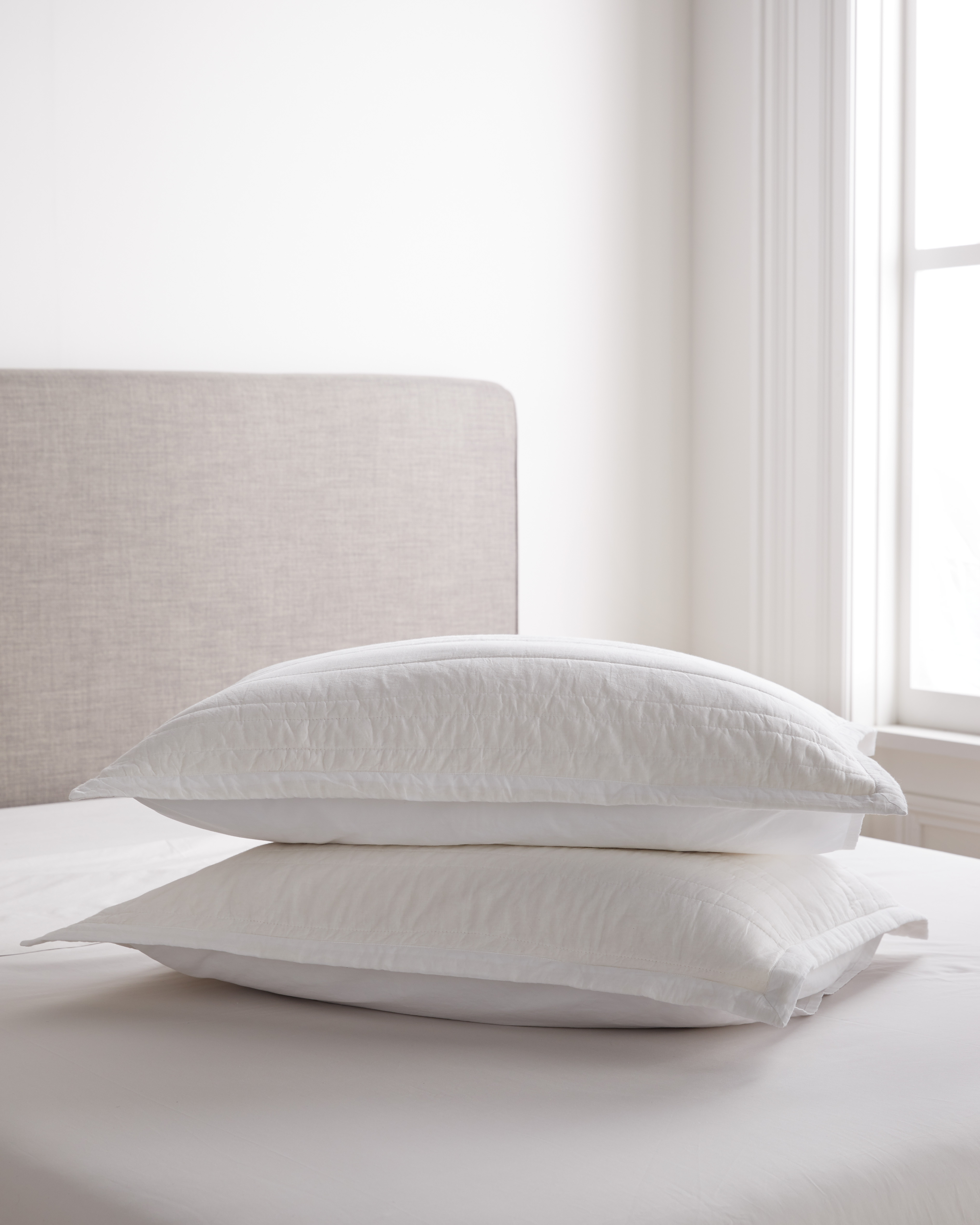 Organic Cotton Stripe Stitch Quilted Sham Set