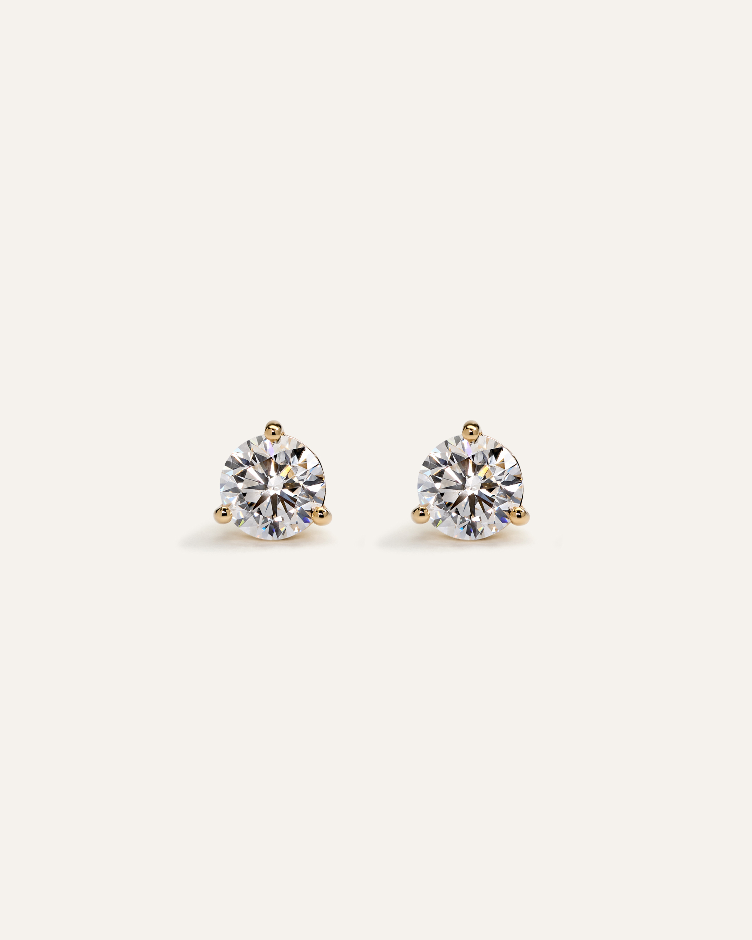 14K Gold Lab Grown Diamond Martini Studs - 1.5ctw