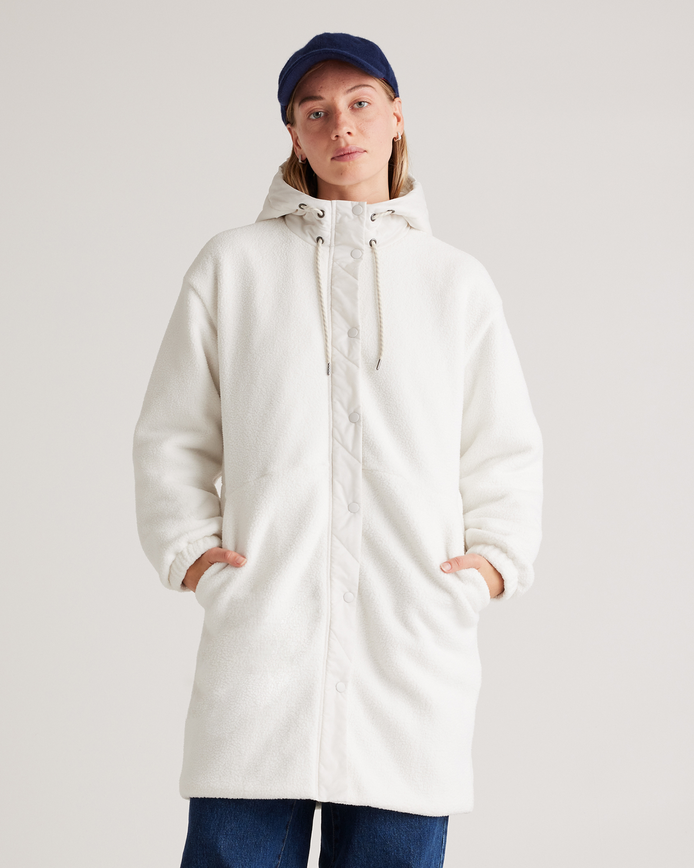 Long Hooded Sherpa Jacket