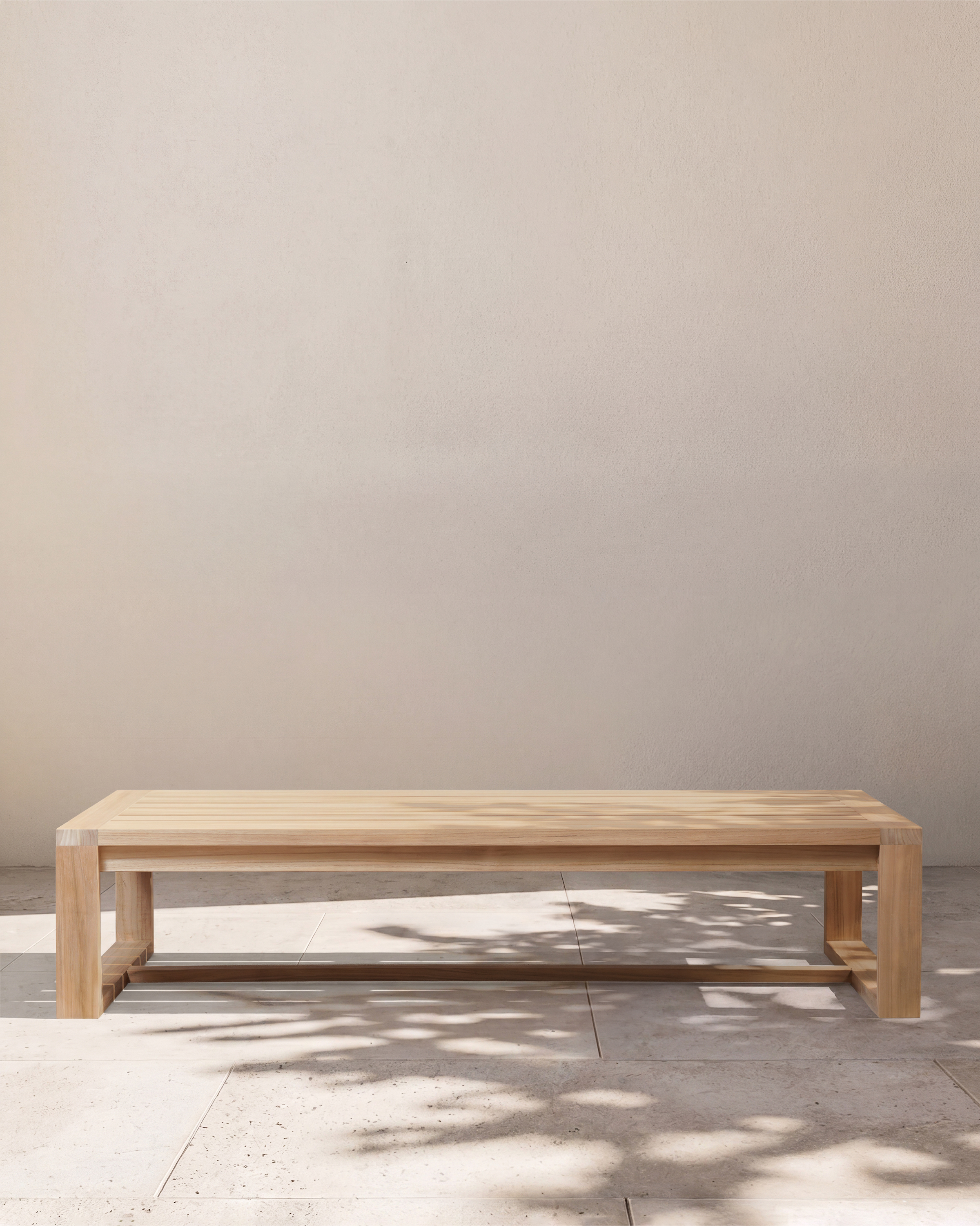 Linear Solid Teak Outdoor Coffee Table