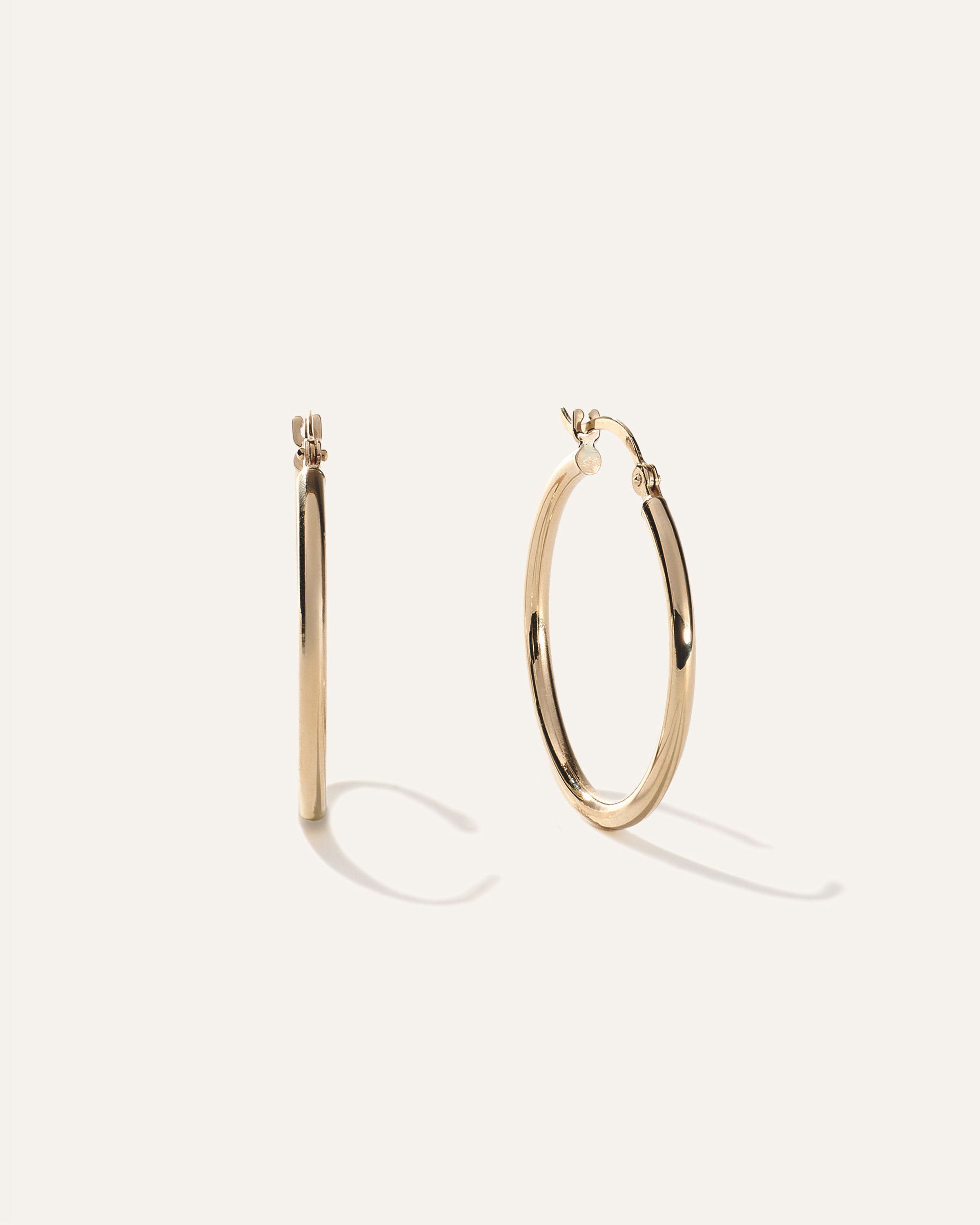 14K Gold Tube Hoops
