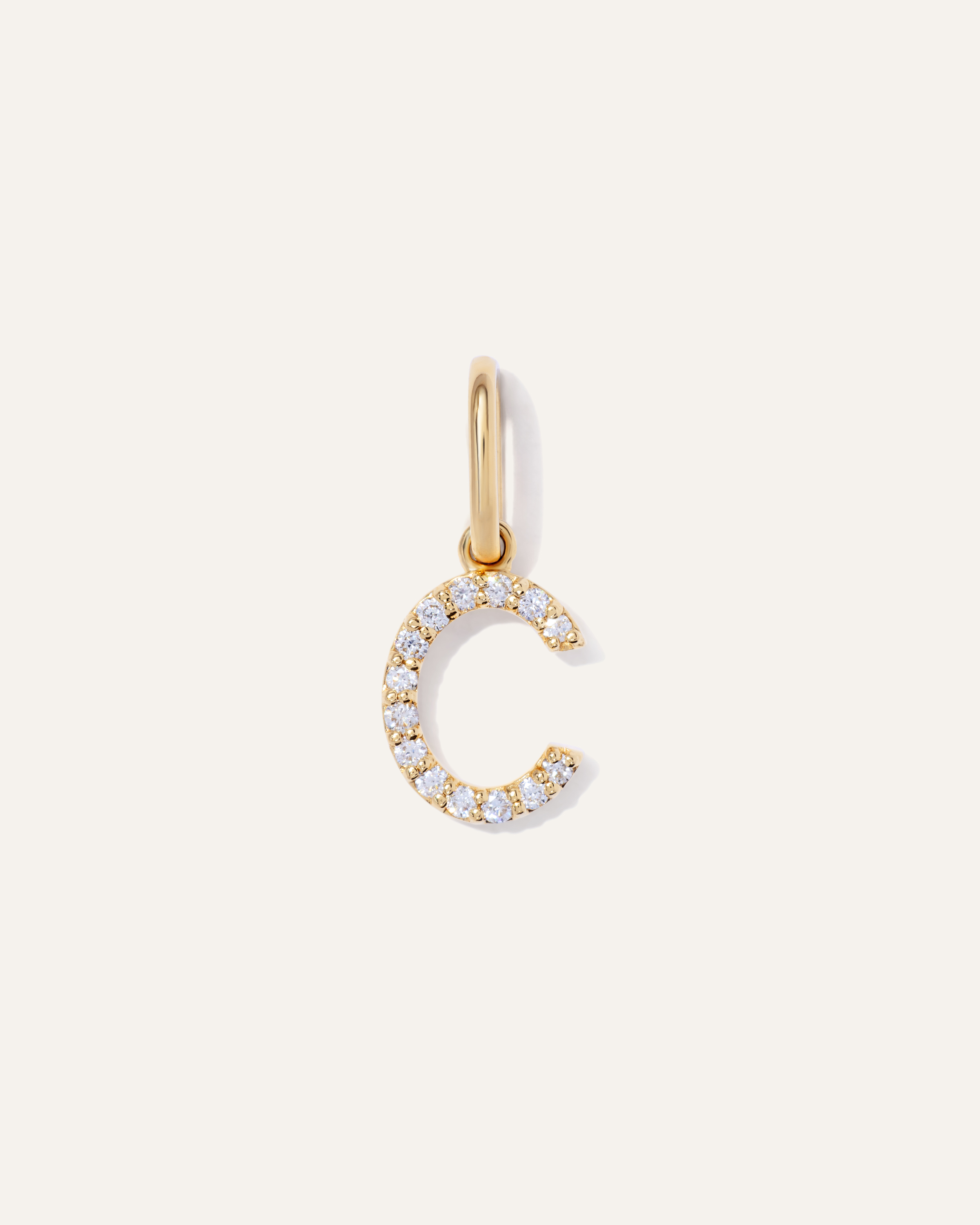 14K Gold Diamond Letter Charm