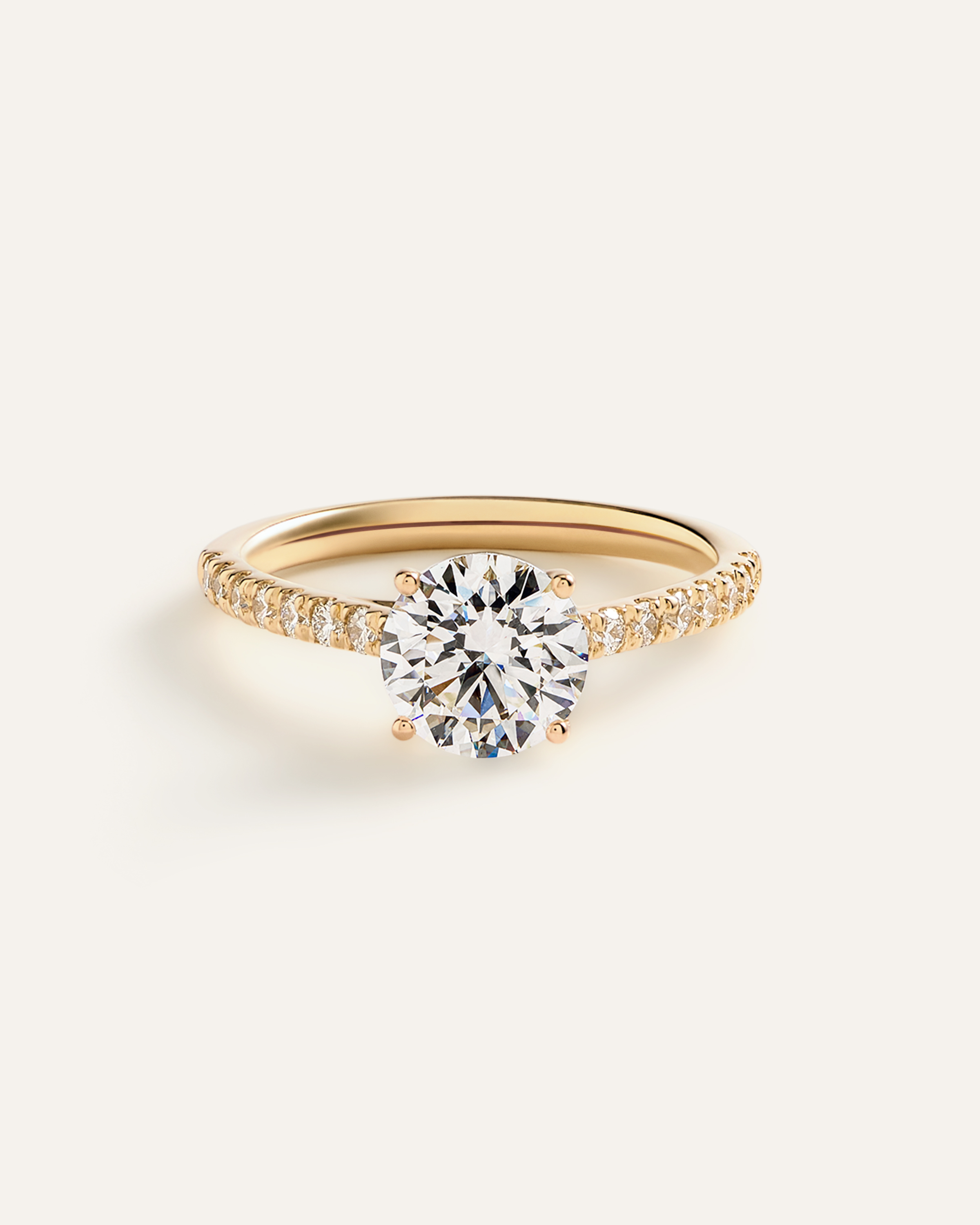 Lab Grown Diamond Round Pave Trellis Cathedral Engagement Ring - 1.5ct
