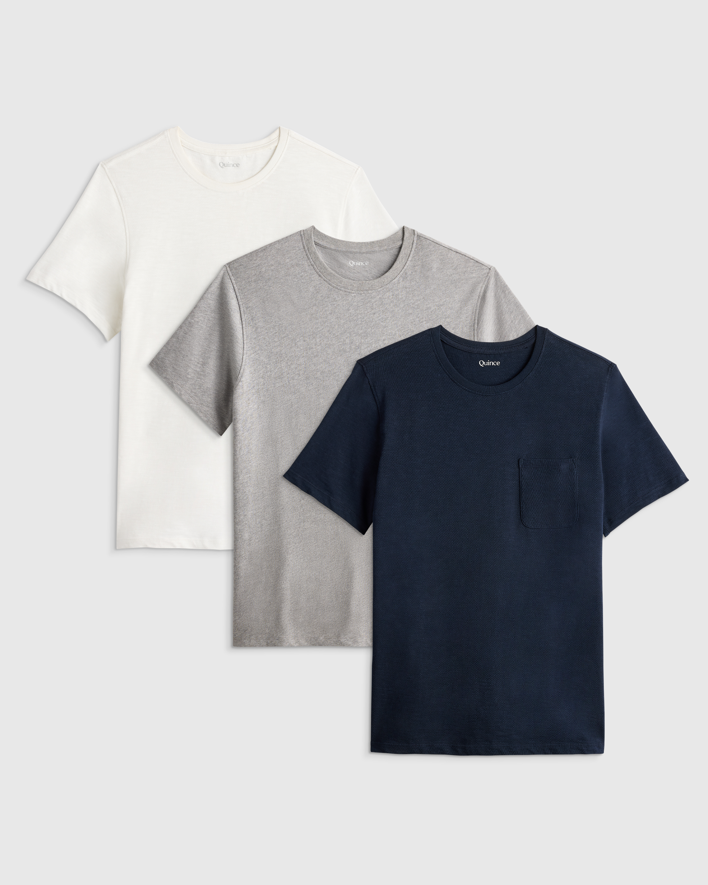 Men's 100% Organic Cotton Slub Pocket Tee 3 Pack Bundle