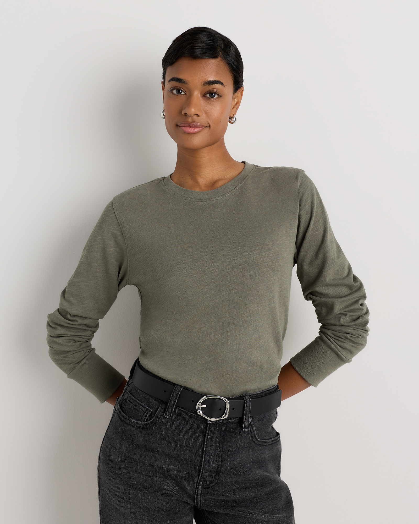 100% Organic Cotton Slub Long Sleeve Tee