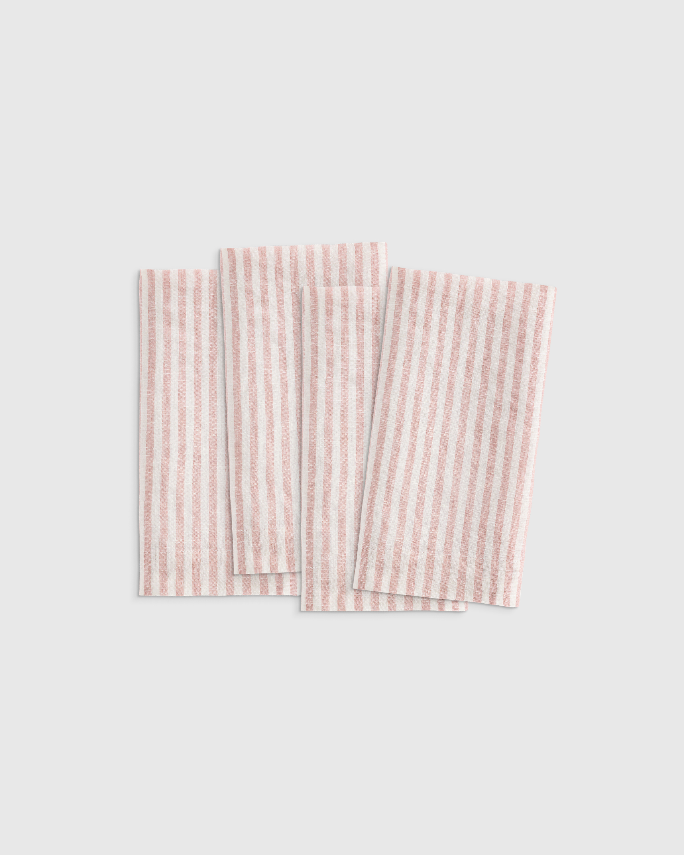 European Linen Wide-Hem Stripe Napkins (Set of 4)