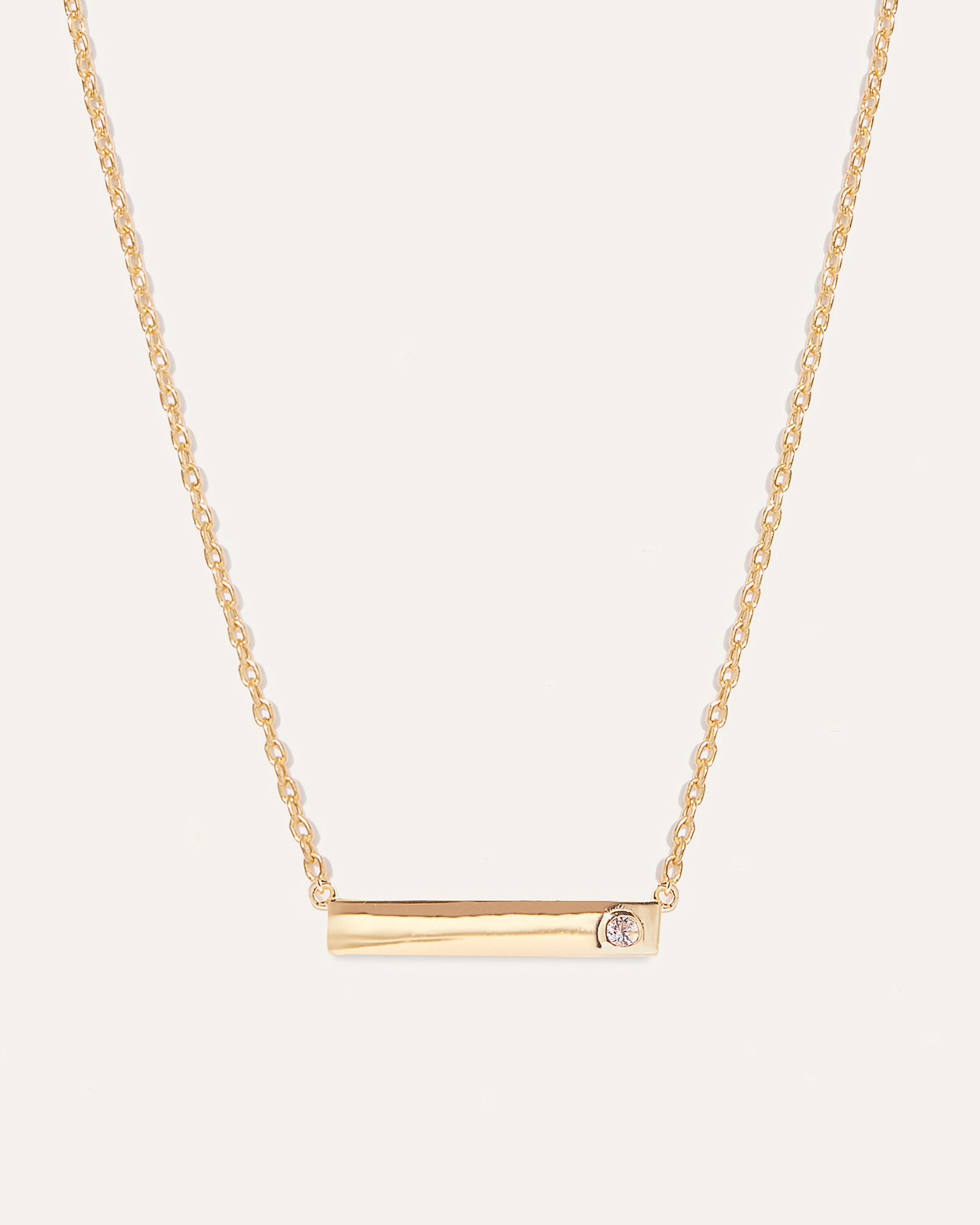 White Sapphire Bar Necklace