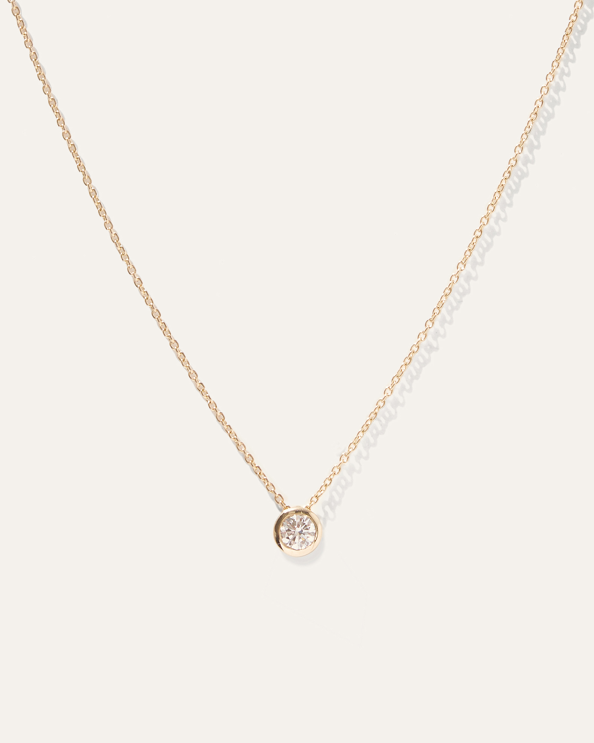 14K Gold Diamond Sliding Bezel Necklace