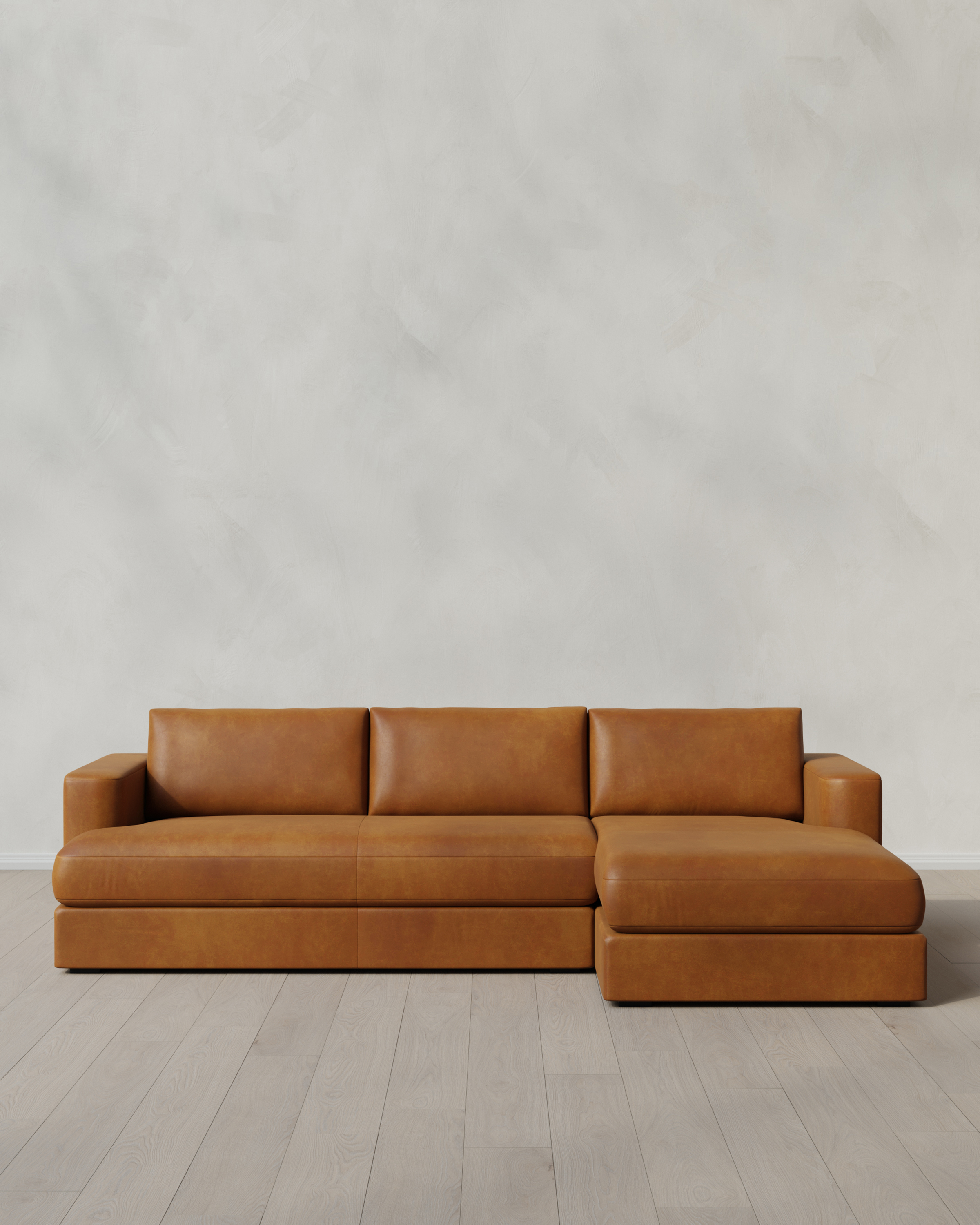Sierra Curved Arm Chaise Sectional in Leather
