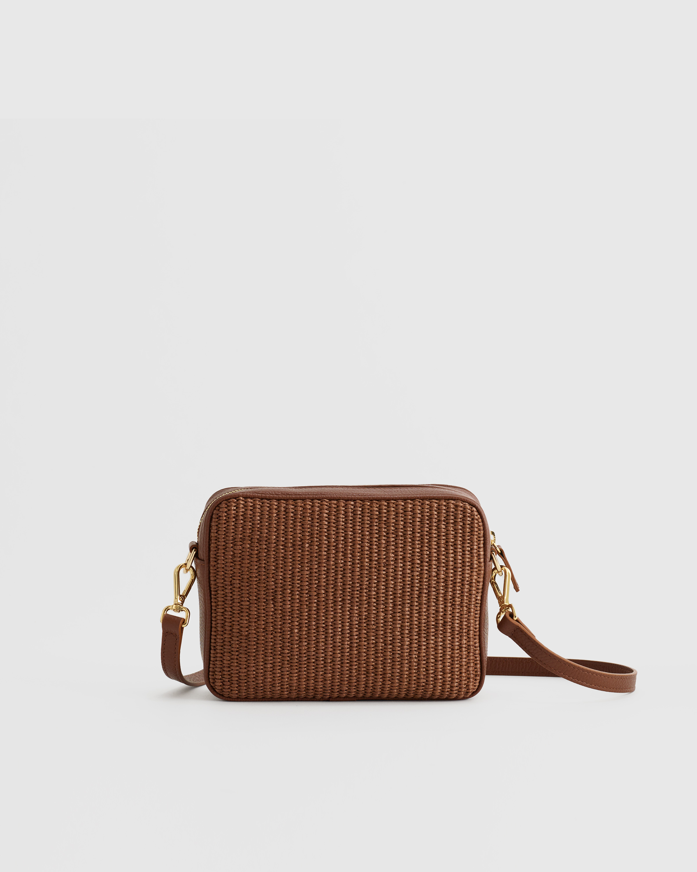 Gemma Raffia & Leather Crossbody