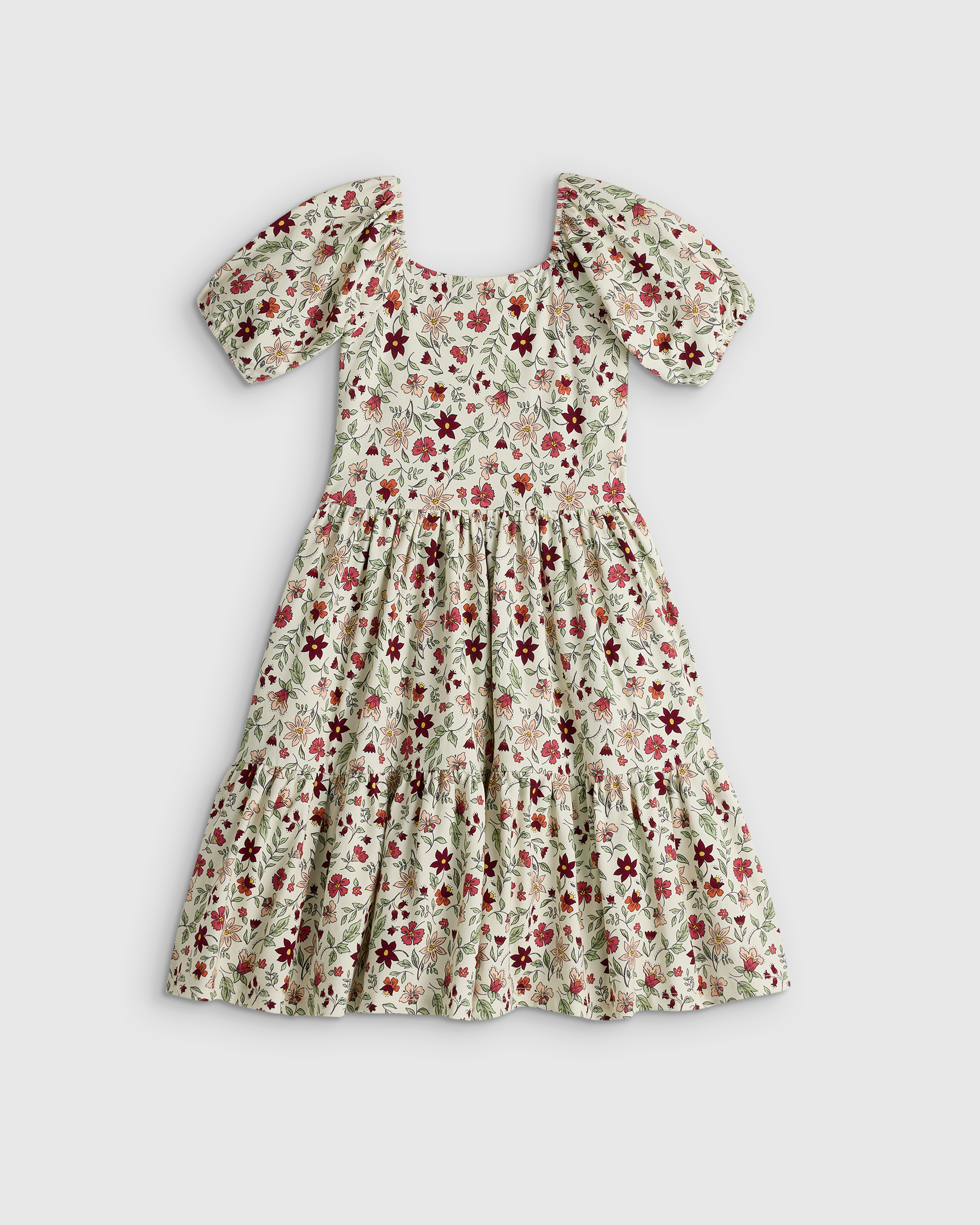 Organic Cotton Puff Sleeve Skater Dress