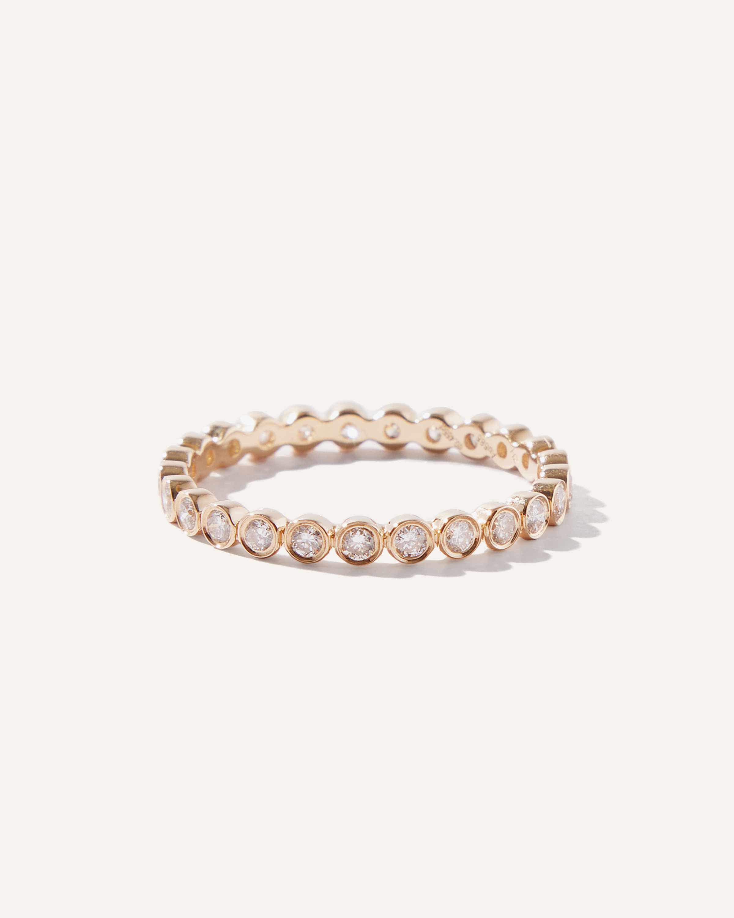 14K Gold Diamond Bezel Eternity Band