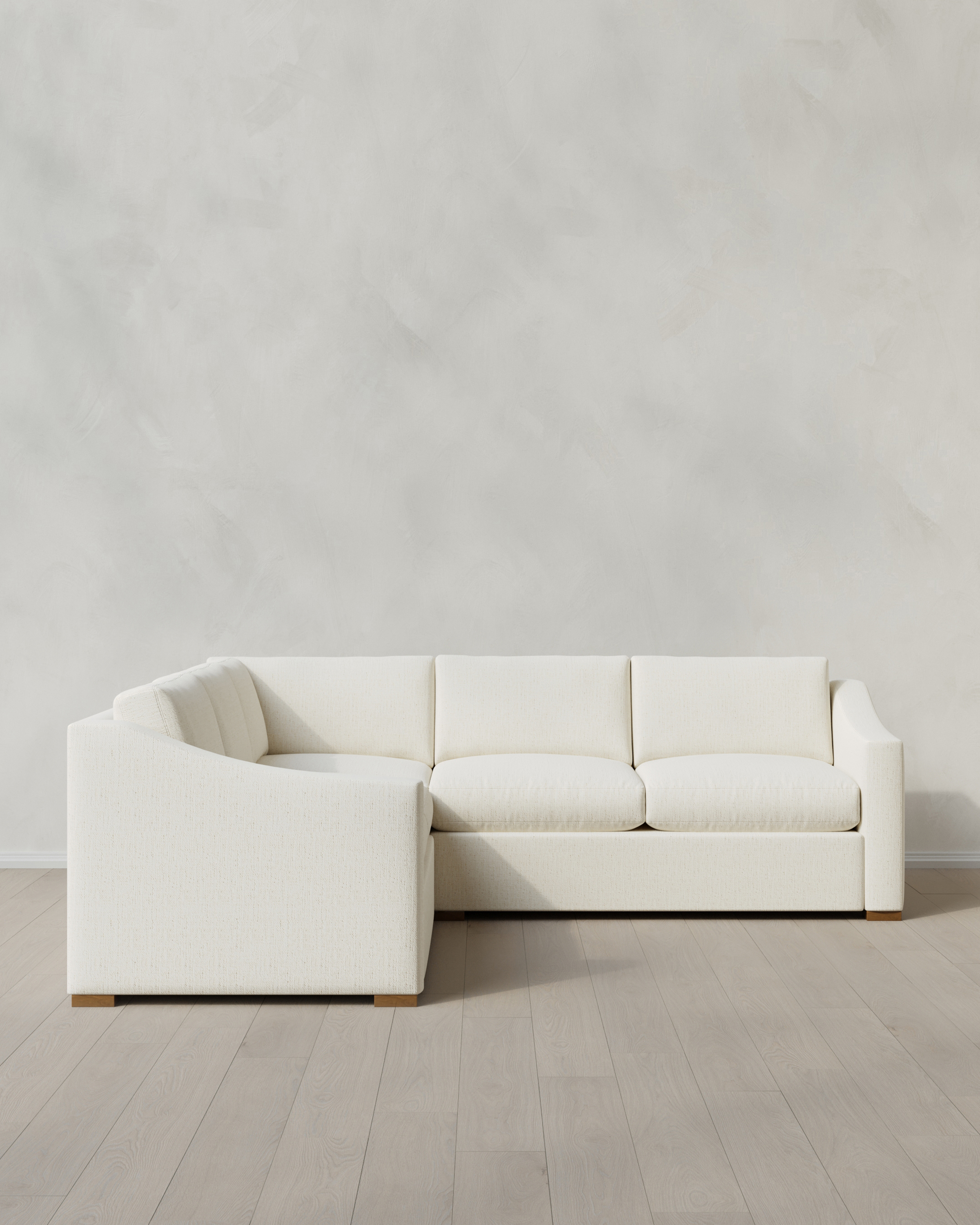 Hollis Slope Arm L Sectional in Performance Chenille Linen Blend