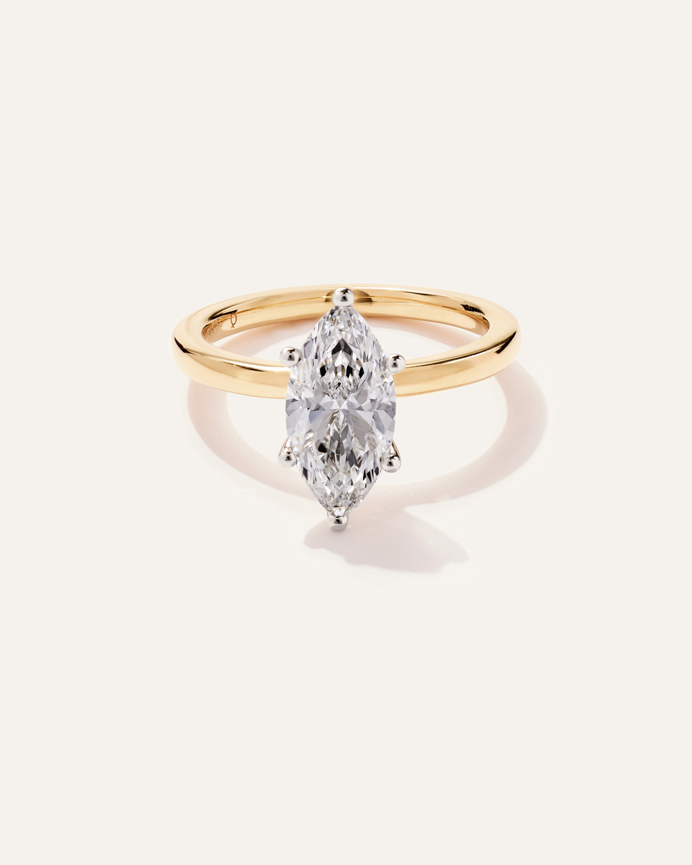 Lab Grown Diamond Marquise Comfort Fit Engagement Ring - 2ct