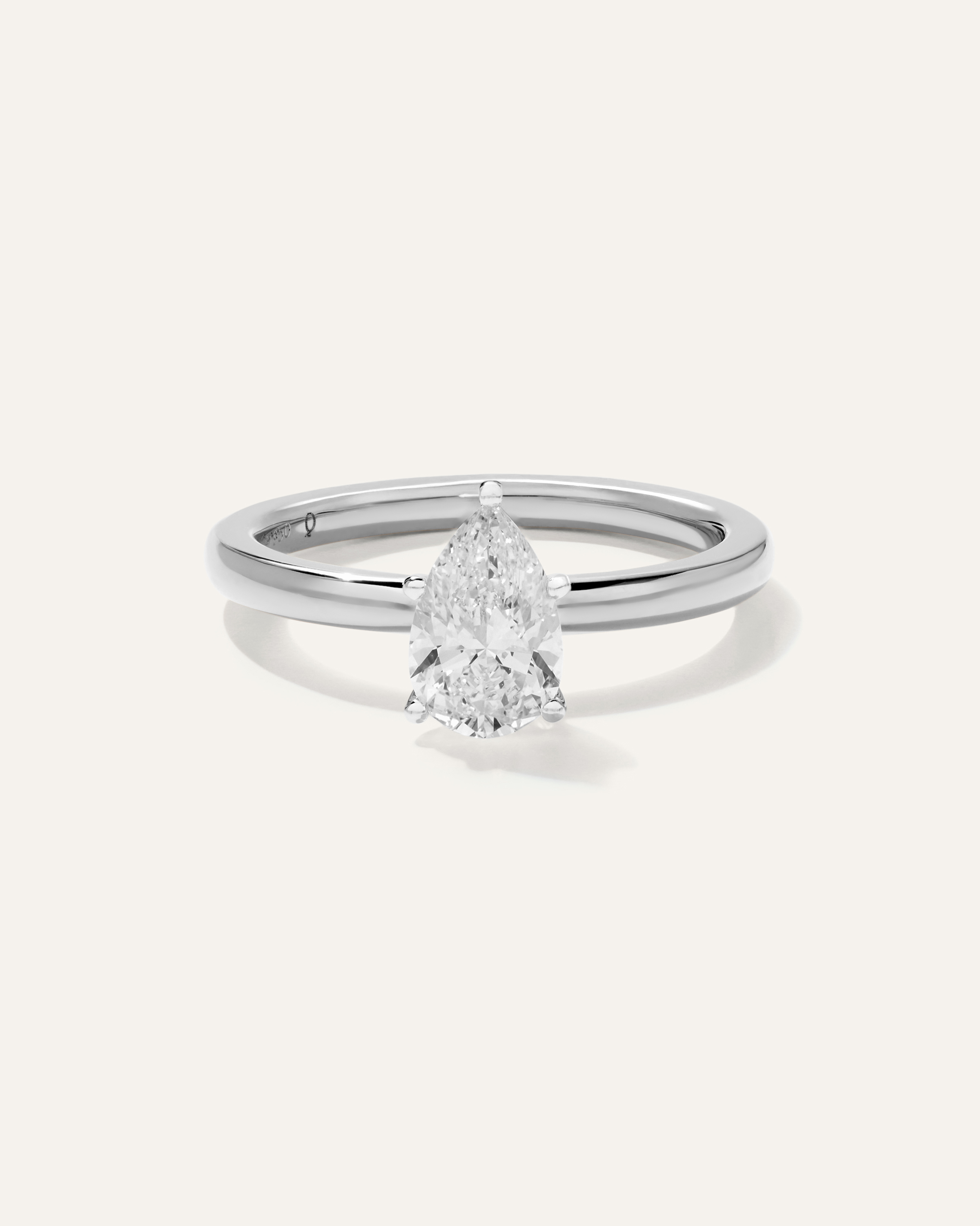 Lab Grown Diamond Pear Comfort Fit Engagement Ring - 1ct