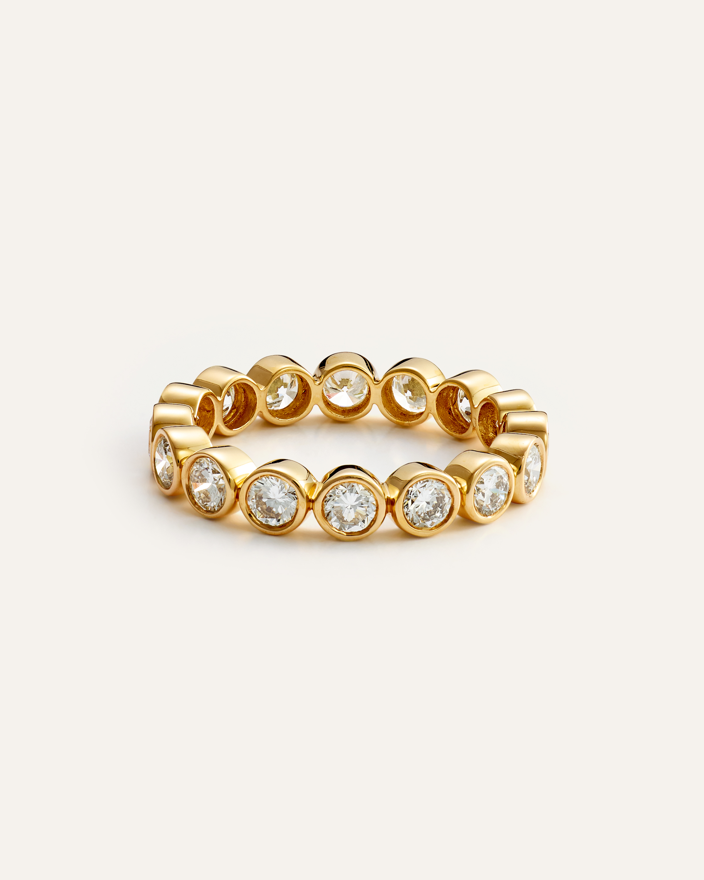 14K Gold Lab Grown Diamond Round Bezel Eternity Band - 2ctw