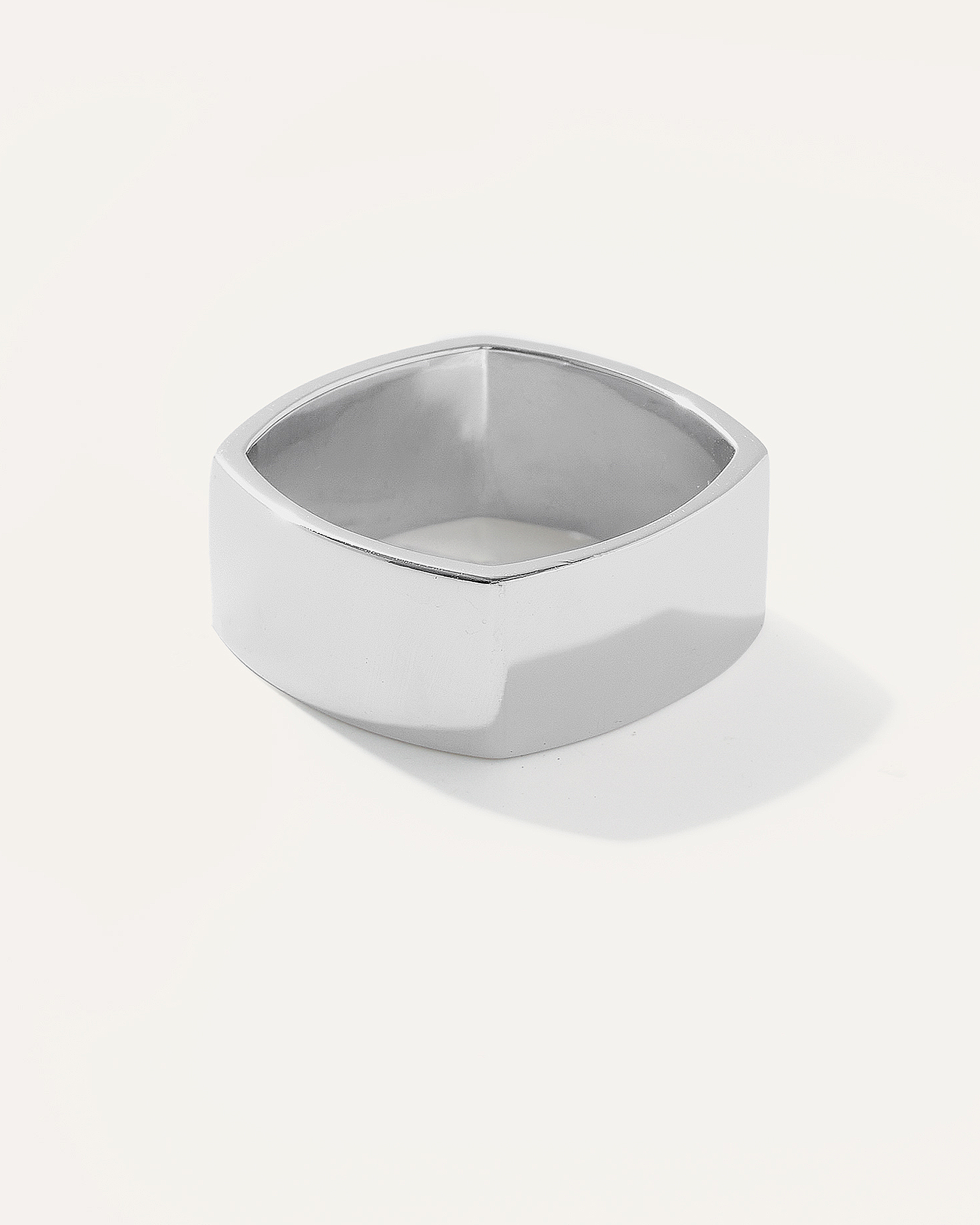Silver Square Cigar Band Ring 