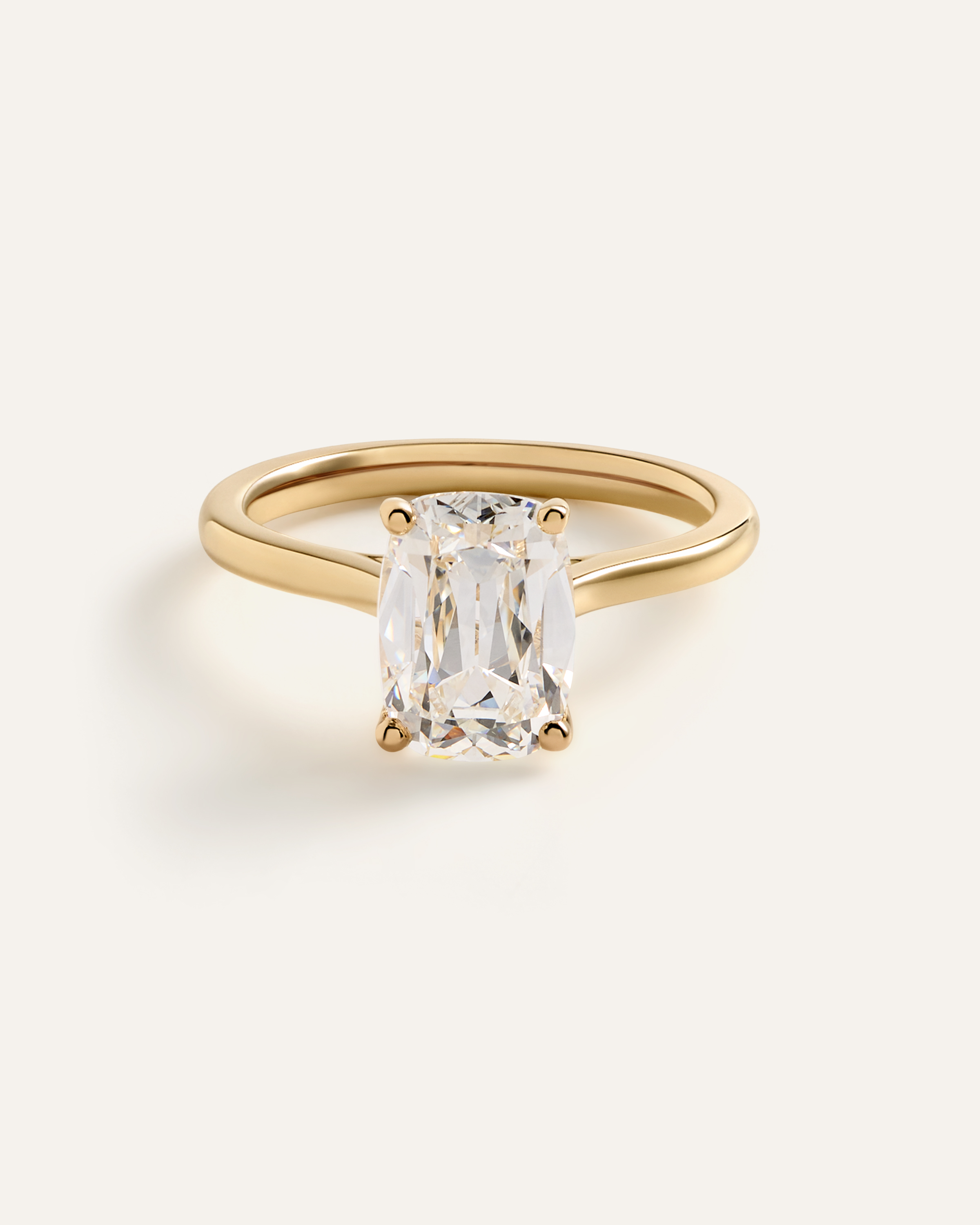 Lab Grown Diamond Antique Cushion Trellis Cathedral Engagement Ring - 3ct