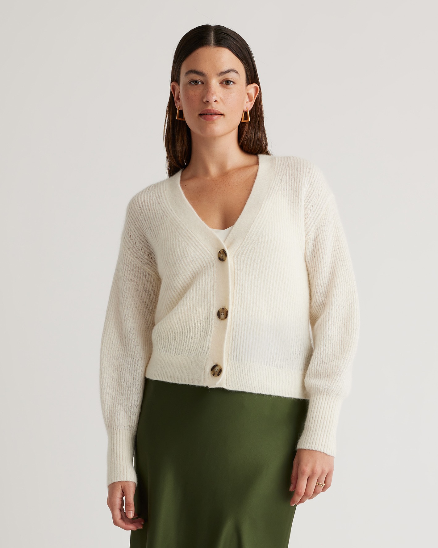 Baby Alpaca-Wool Cropped Cardigan