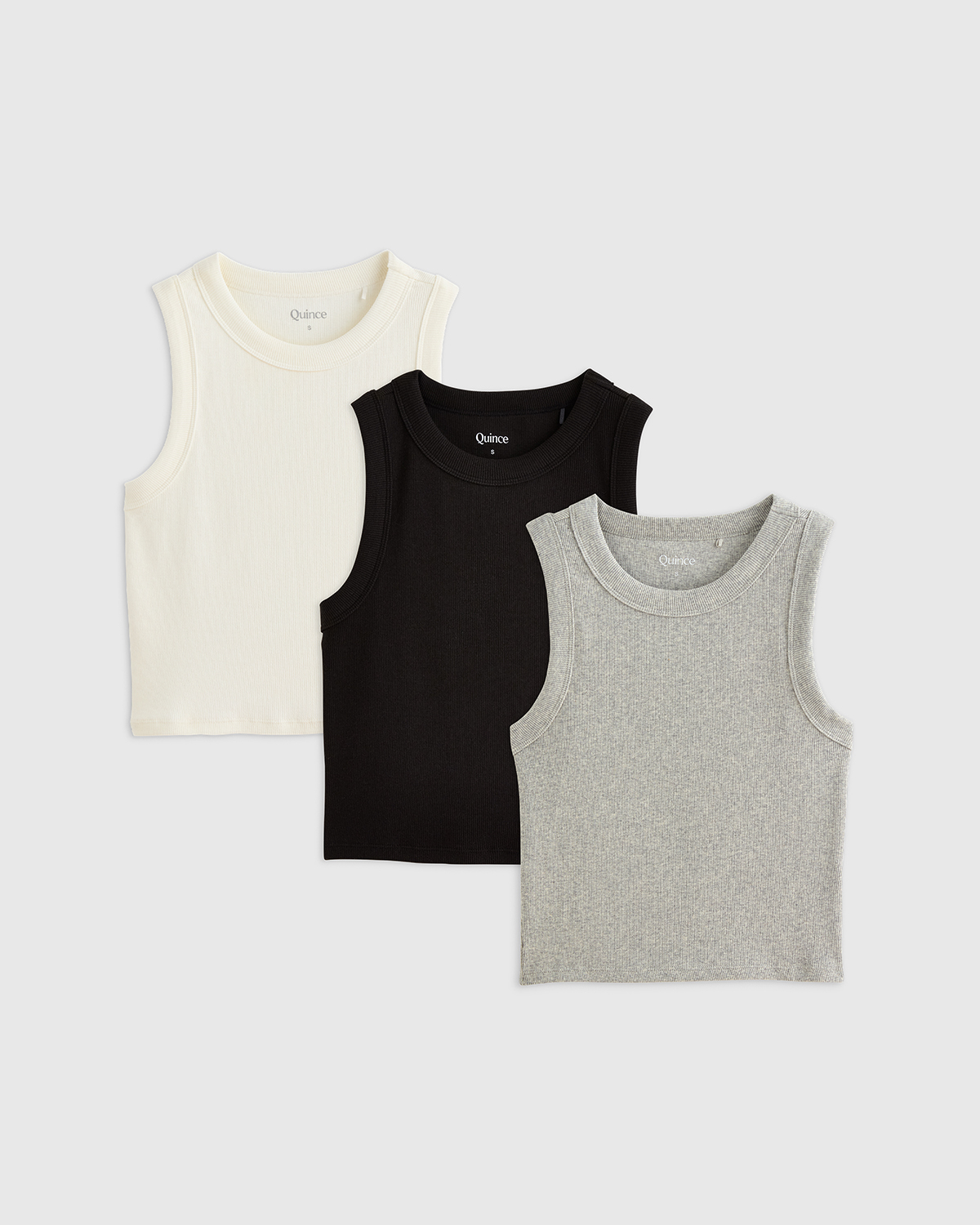 Women's Organic Cotton Micro-Rib Cropped Cutaway Tank Bundle