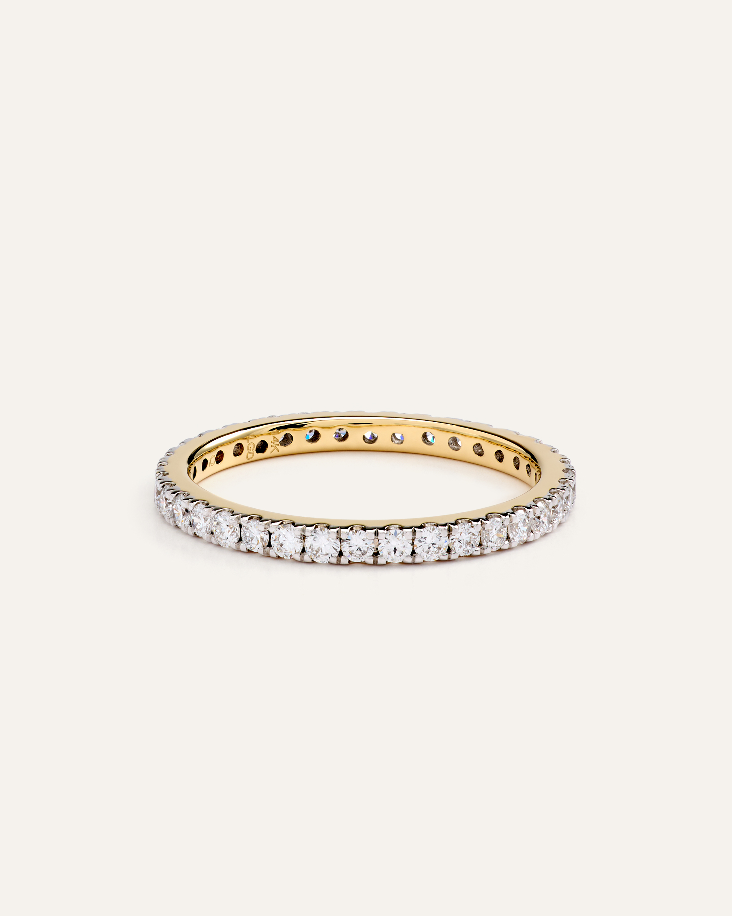 14K Gold Lab Grown Diamond Pave Eternity Band - 0.65ctw