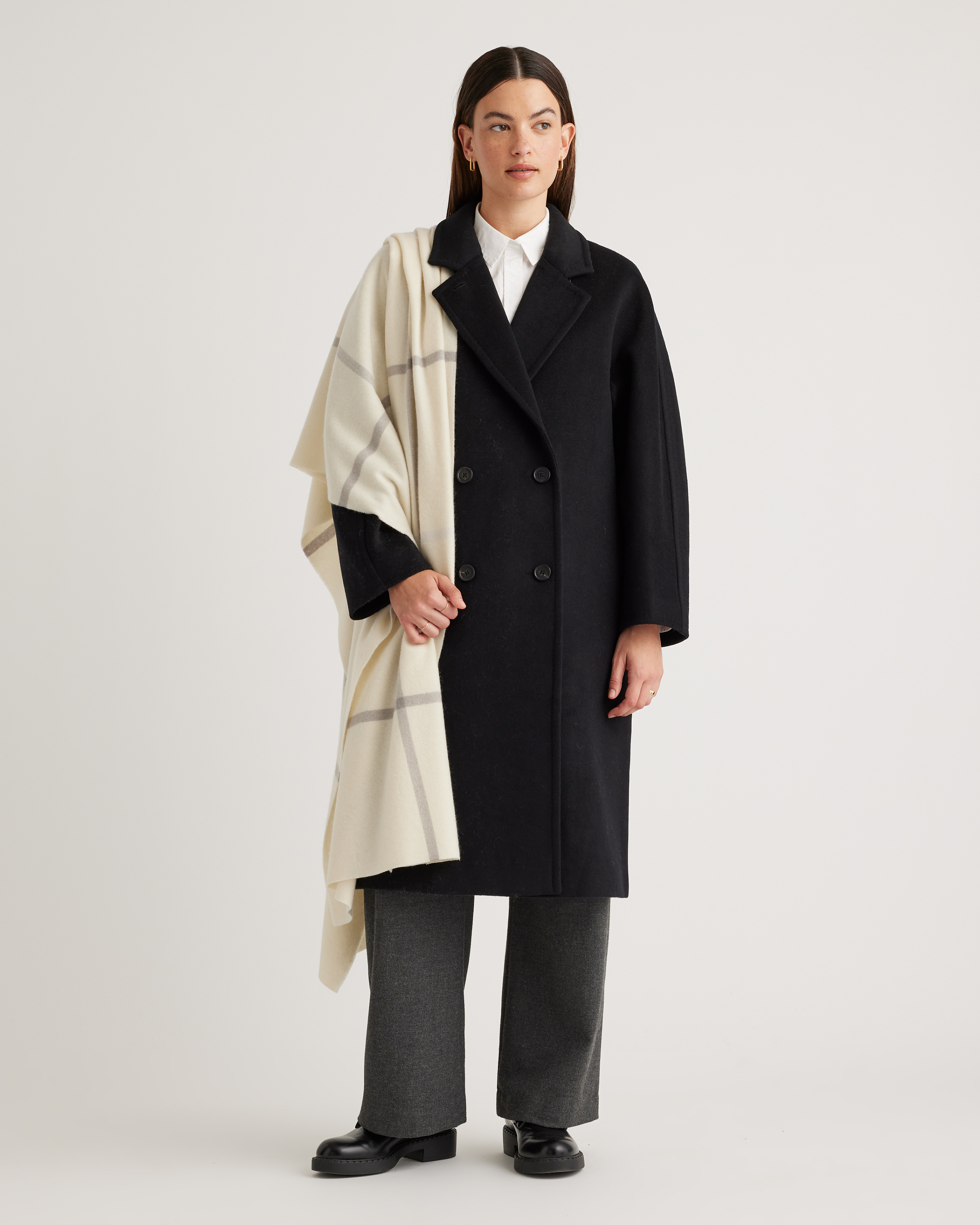 Mongolian Cashmere Plaid Wrap