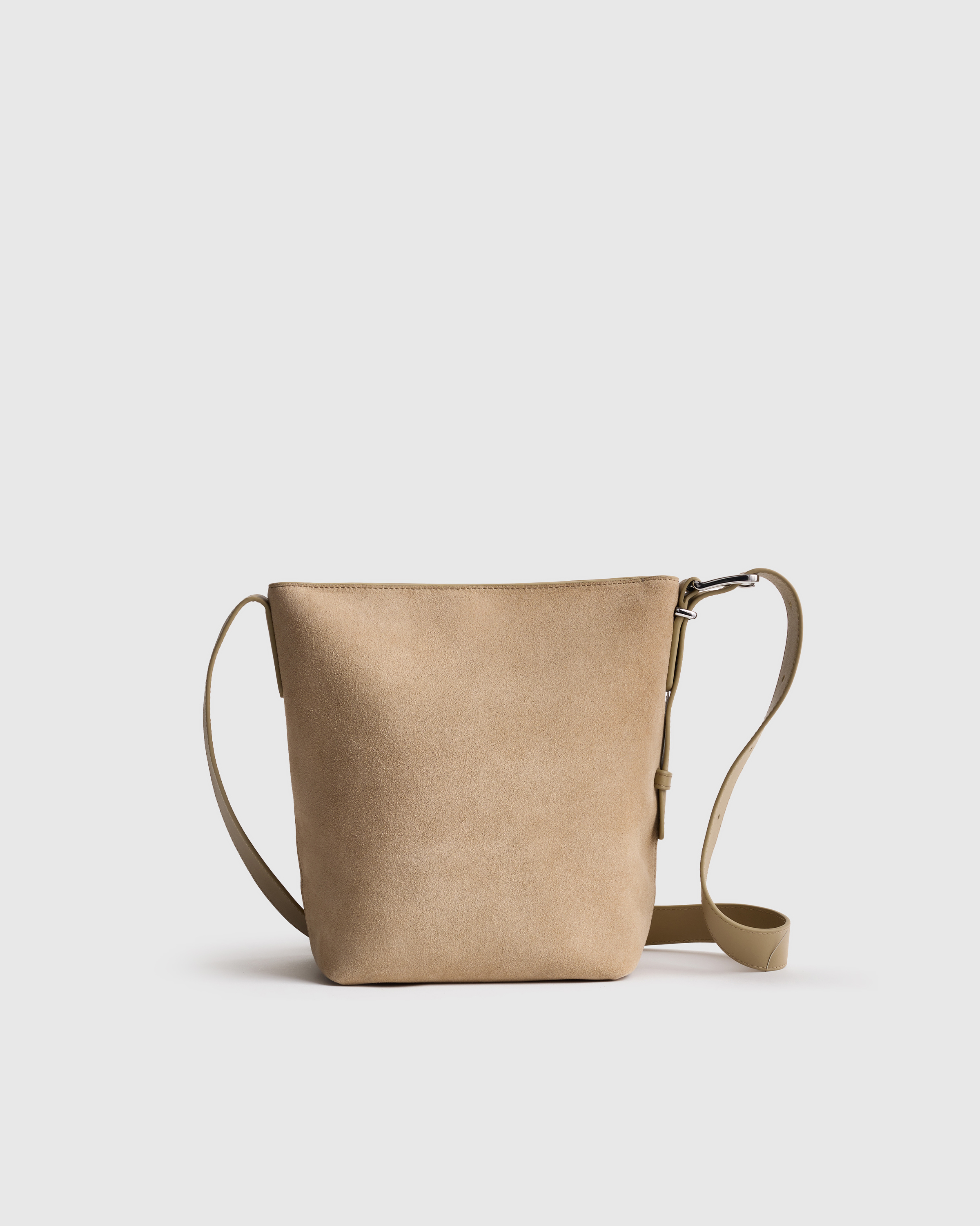 Italian Suede Bucket Crossbody