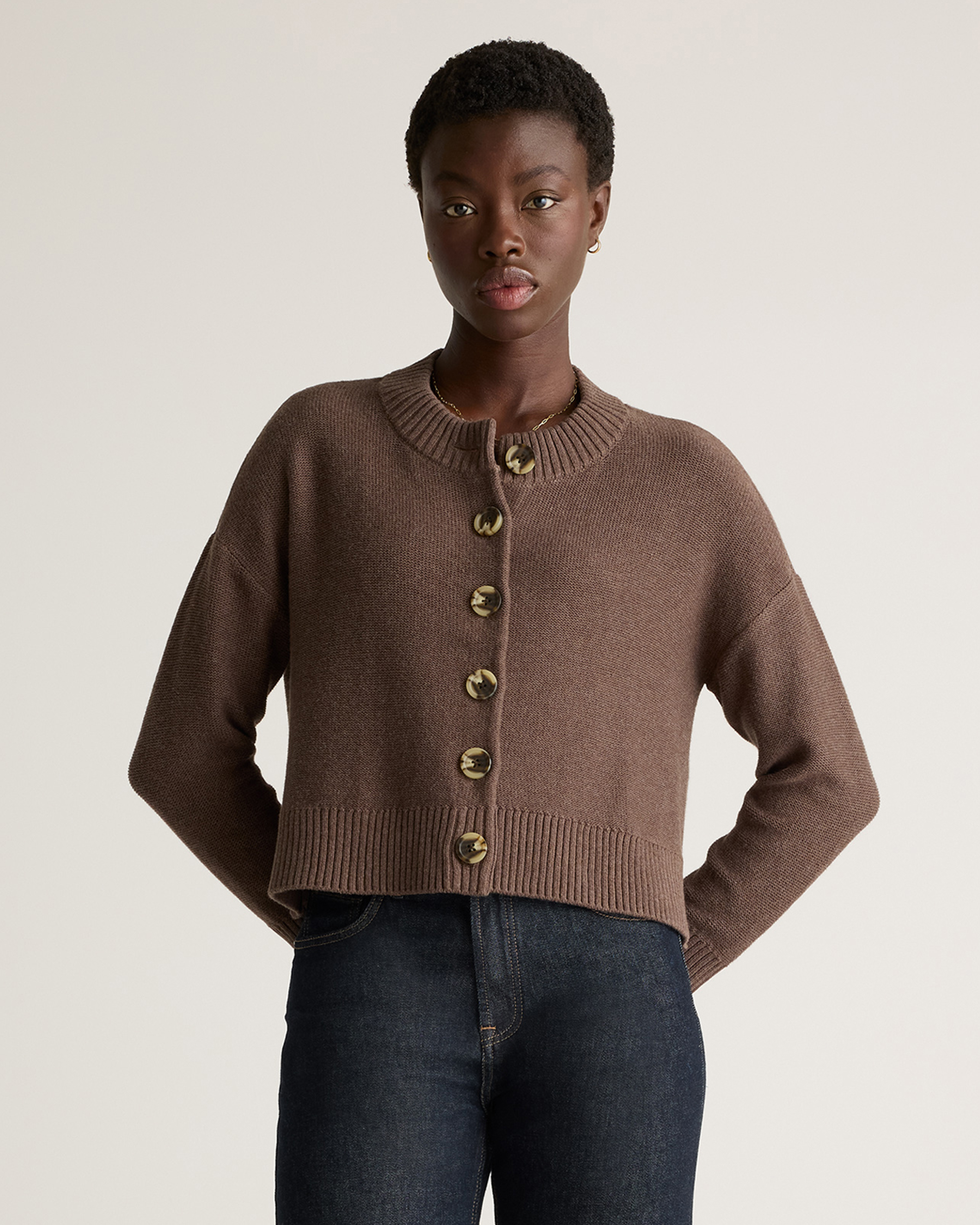 100% Organic Cotton Cropped Cardigan