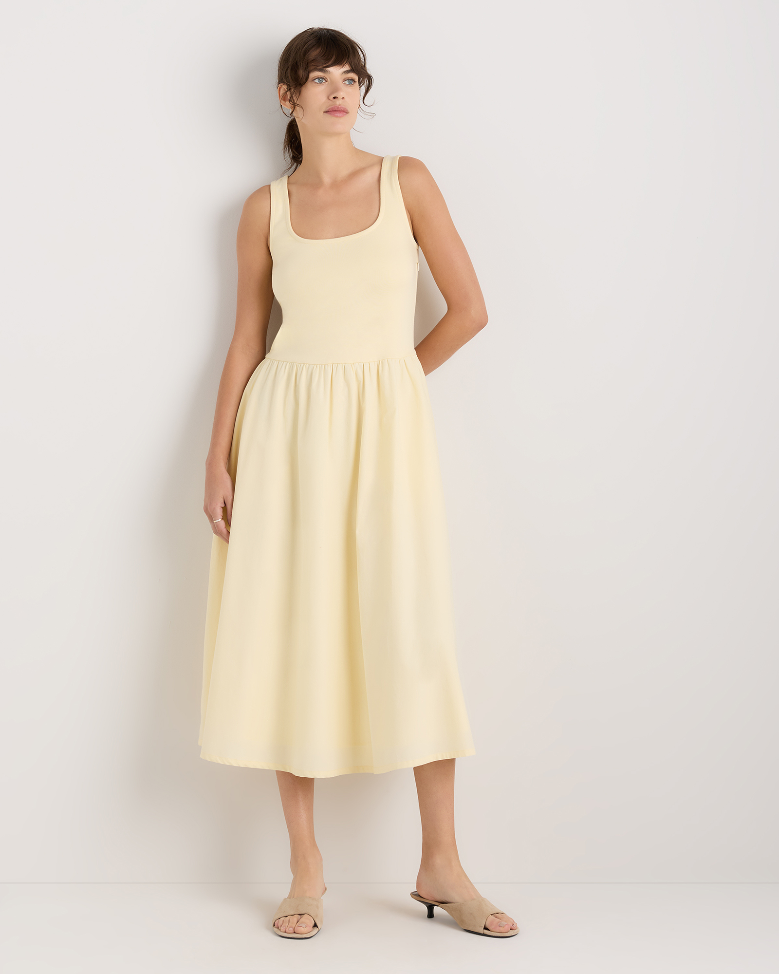 Cotton Mixed Media Tank Dress