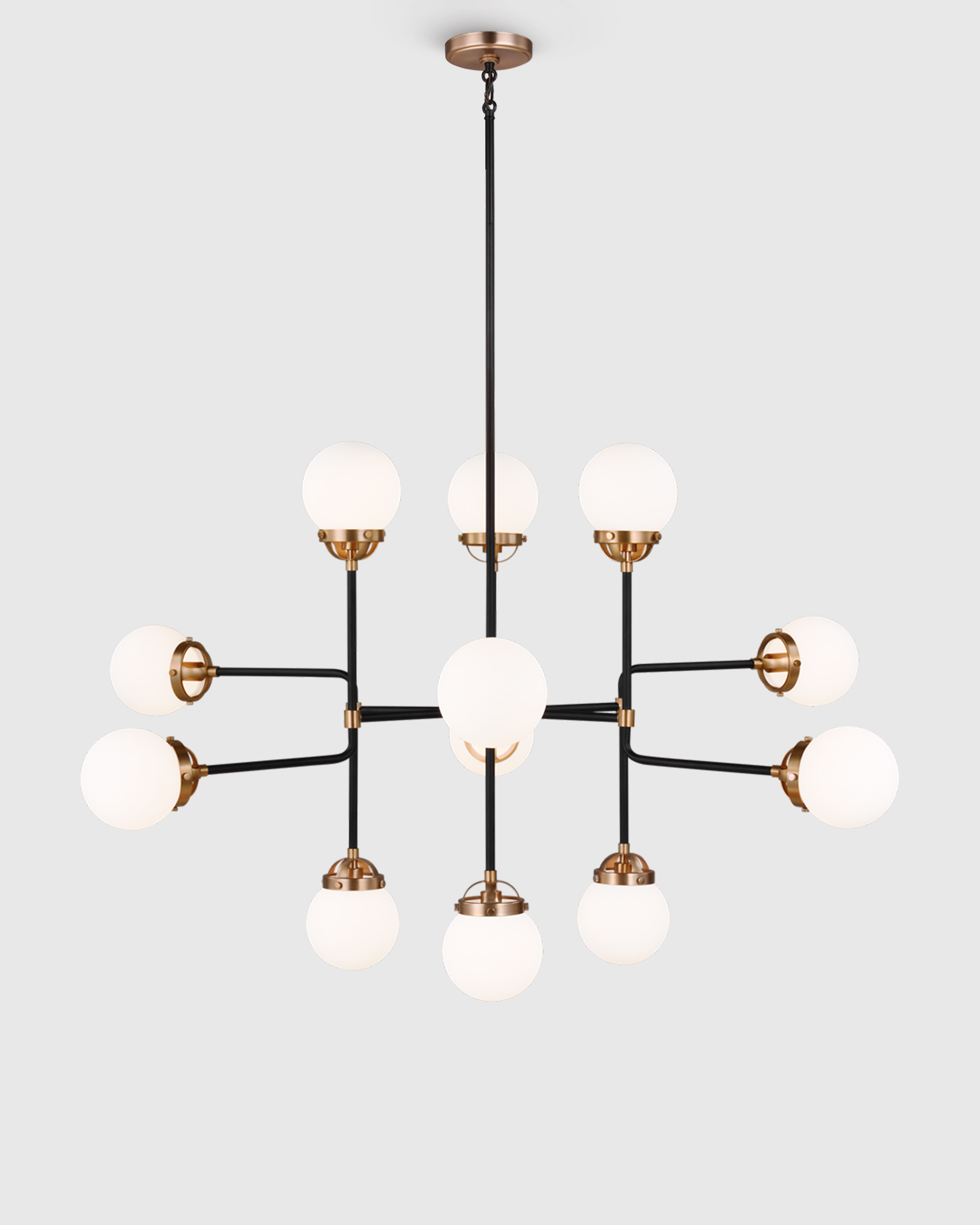 Multi Globe Steel Chandelier