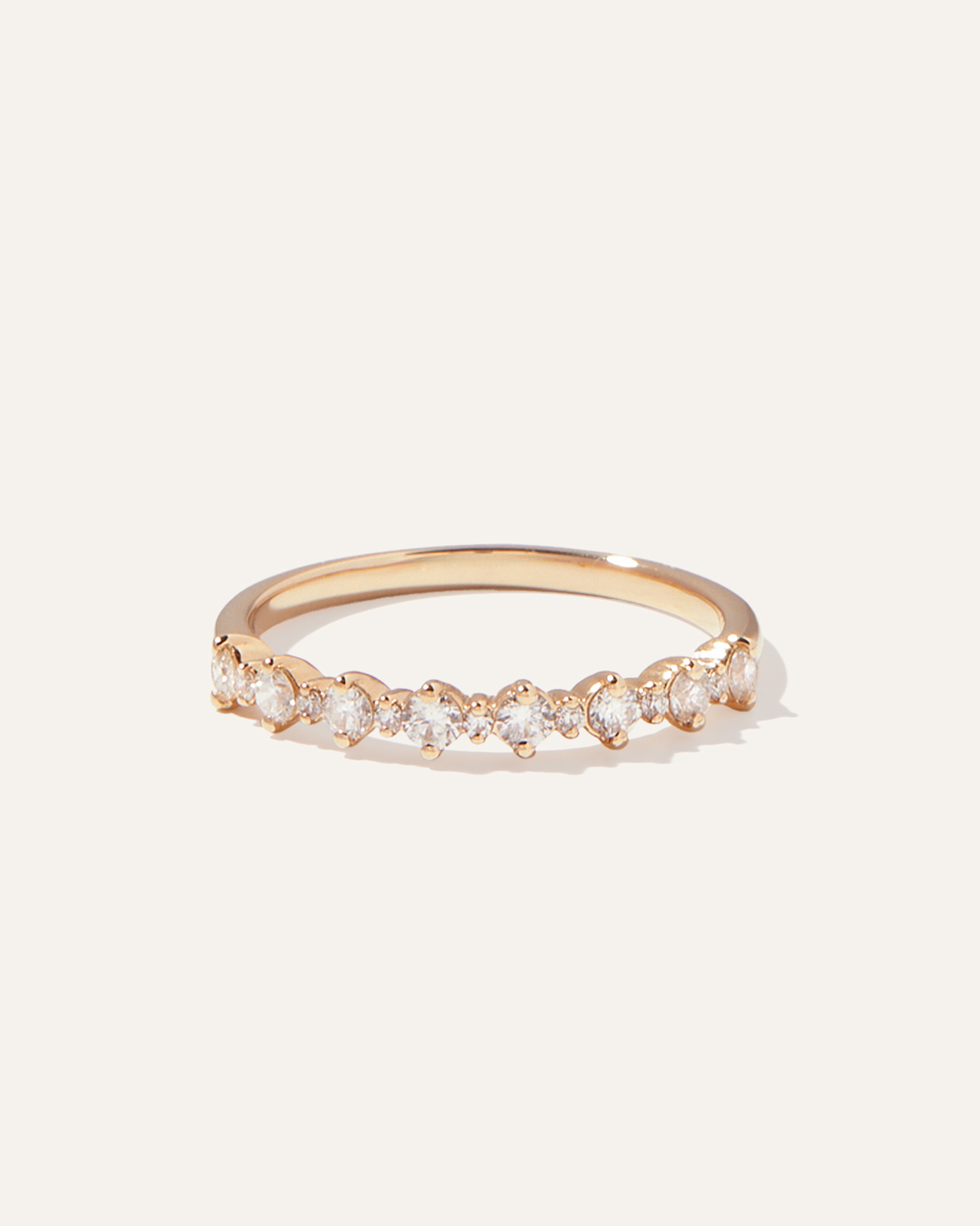 14K Gold Lab Grown Diamond Alternating Round Band