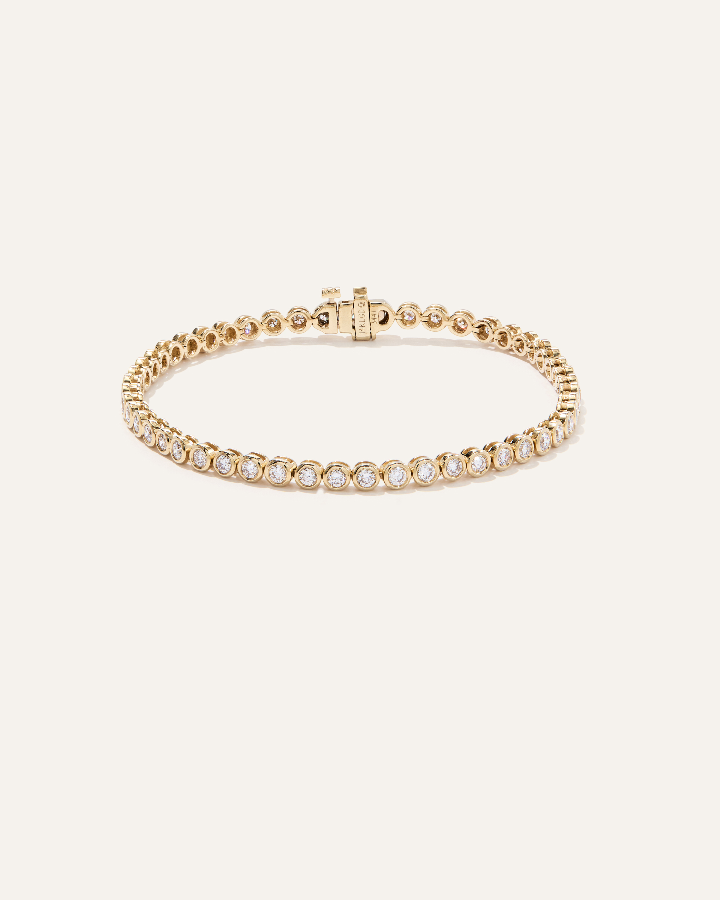 14K Gold Lab Grown Diamond Bezel Set Tennis Bracelet - 2ctw