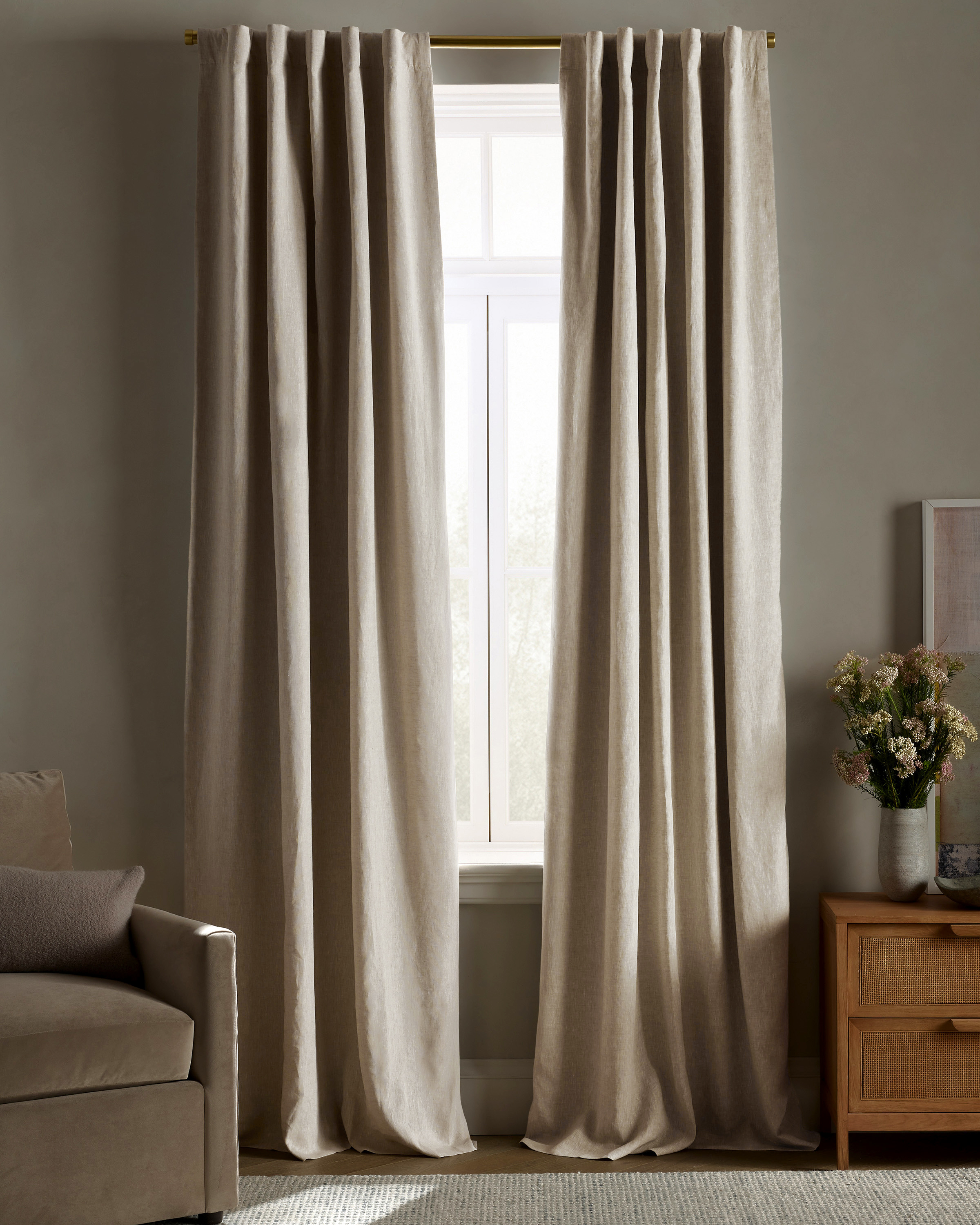 European Linen True Blackout Curtain - Single Panel