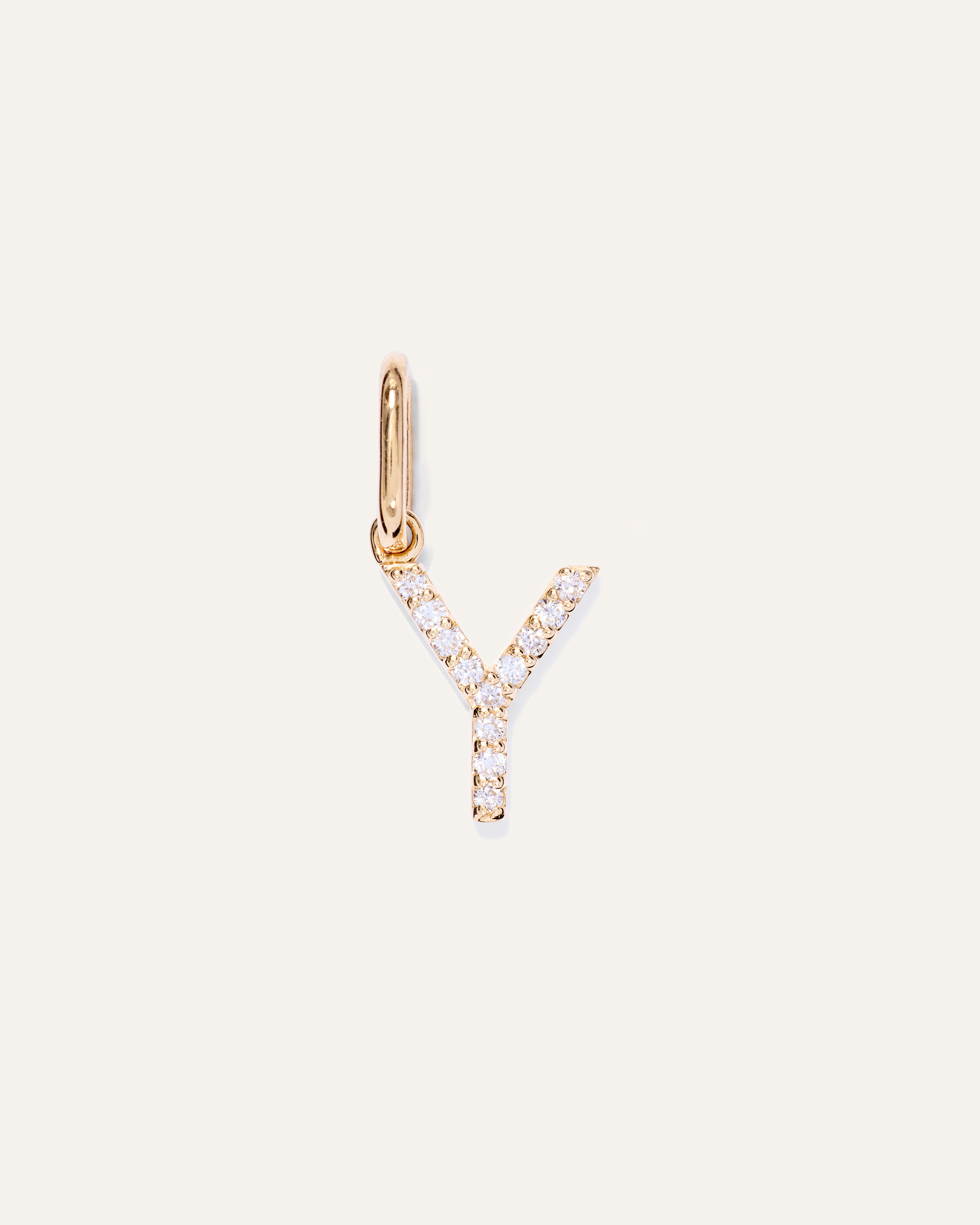 14K Gold Diamond Letter Charm
