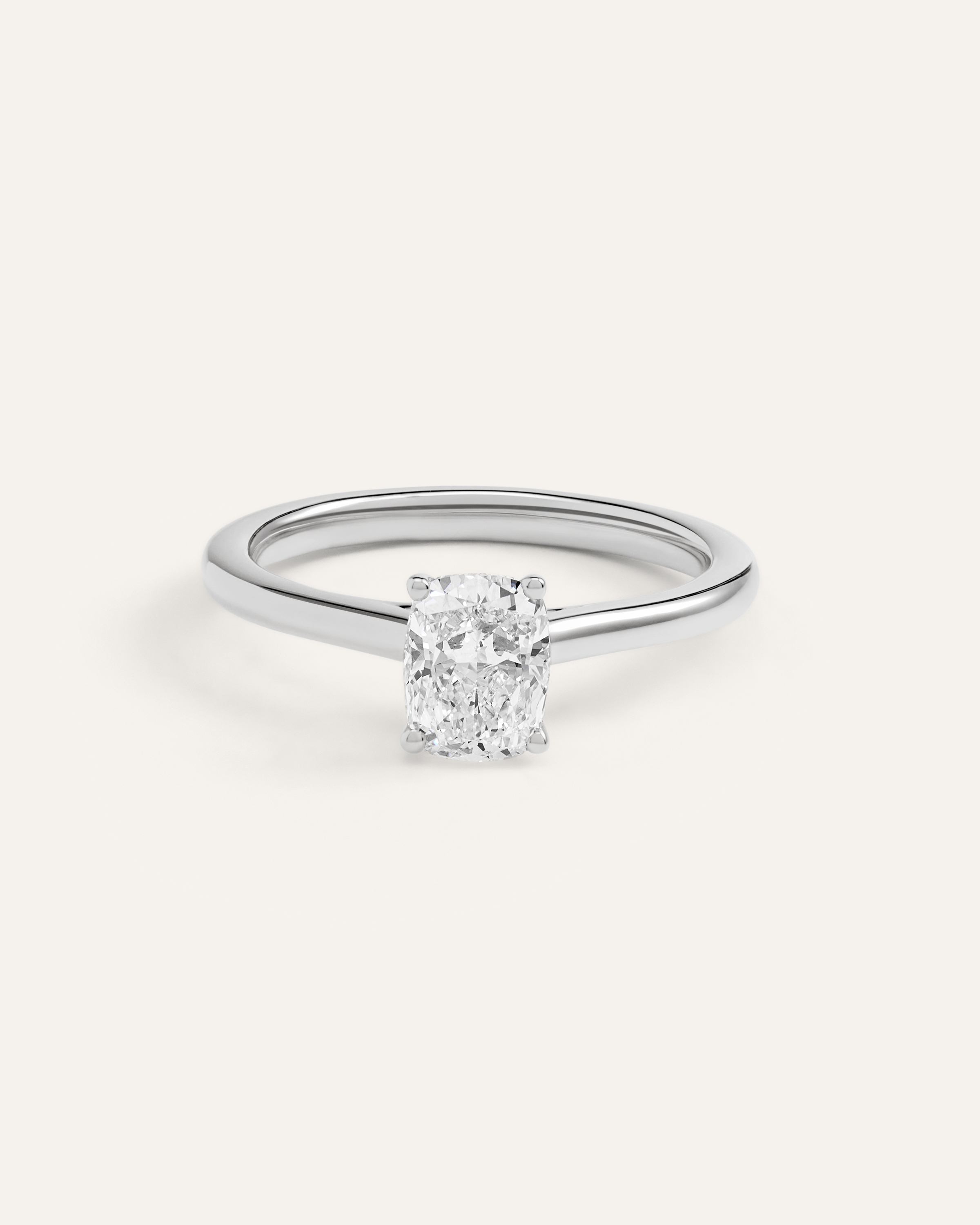 Lab Grown Diamond Elongated Cushion Trellis Cathedral Engagement Ring - 1ct