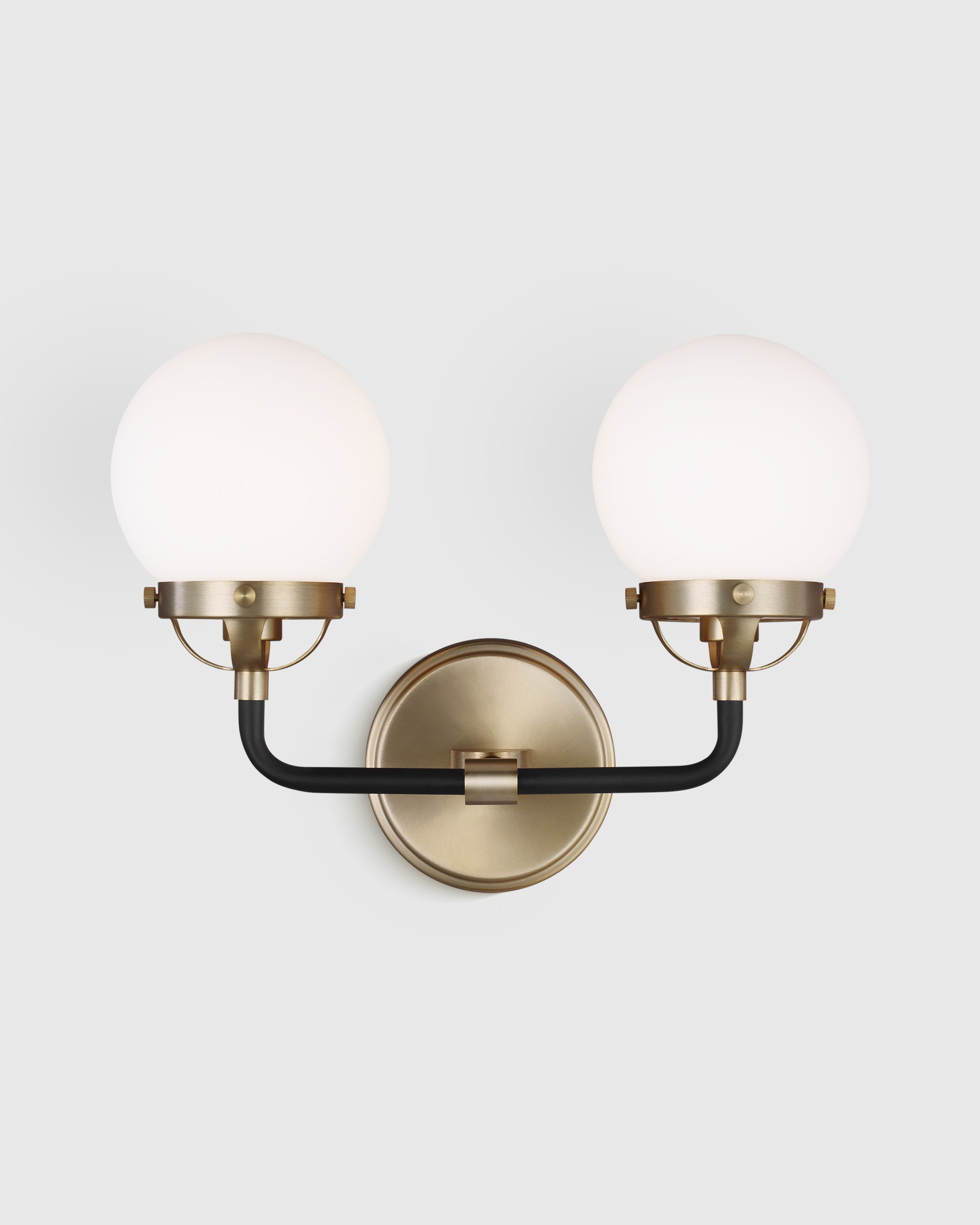 Double Globe Steel Sconce