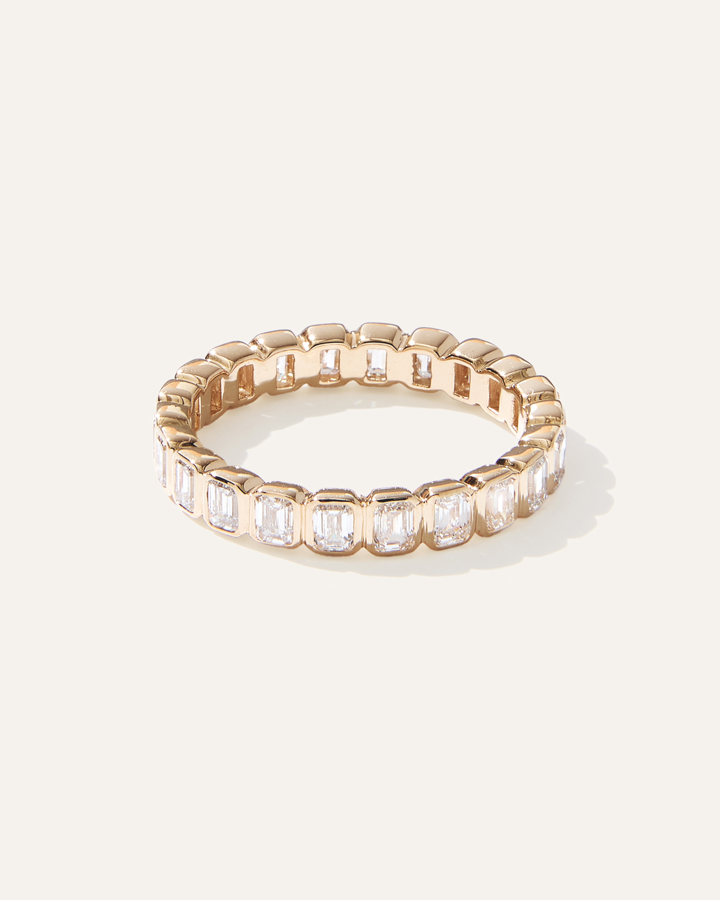Lab Grown Diamond Emerald North-South Bezel Eternity Band