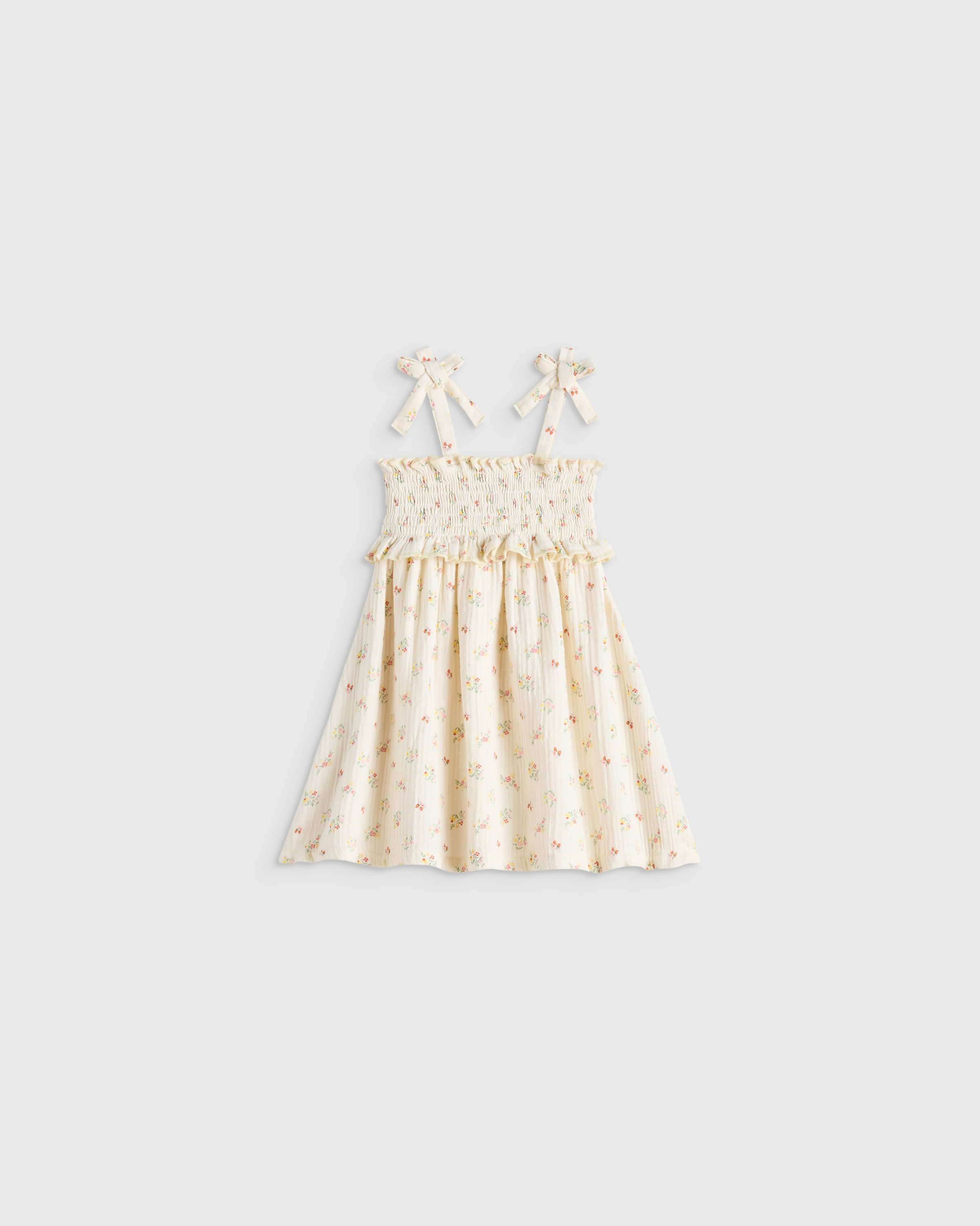 Girls Sleeveless Smocked Organic Cotton Gauze Dress