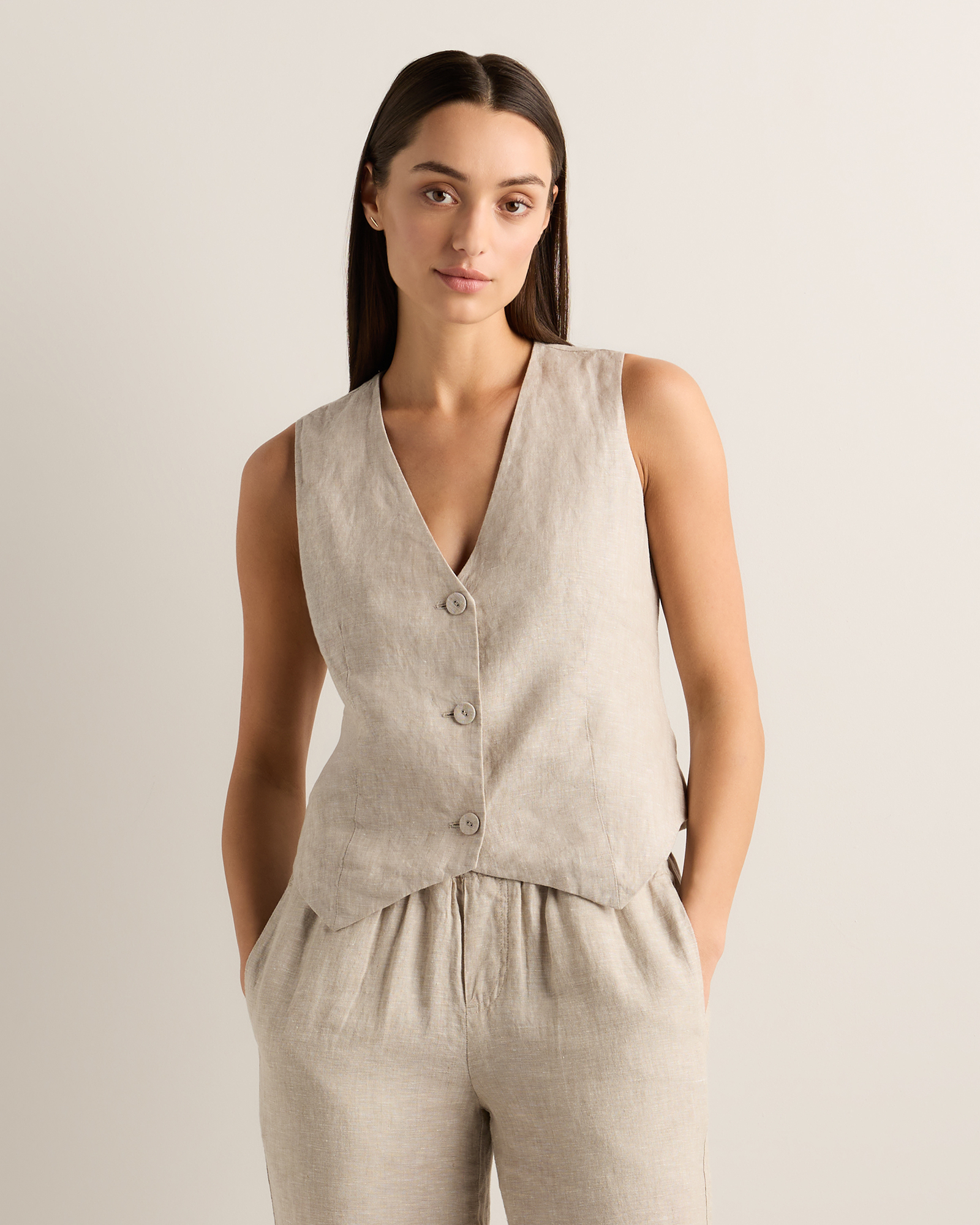 100% European Linen Vest