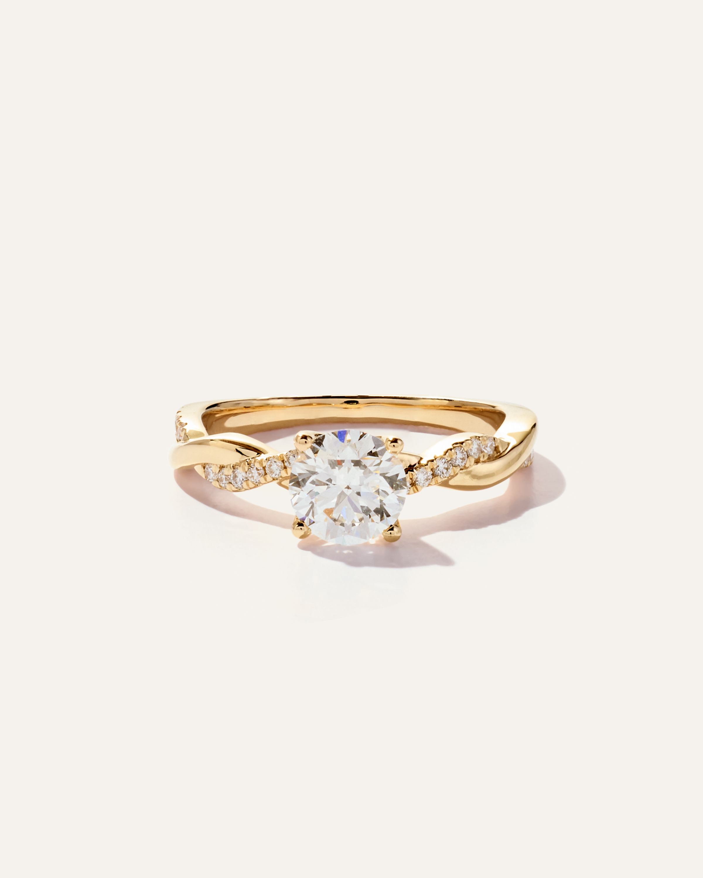 Lab Grown Diamond Round Twisted Engagement Ring - 1ct