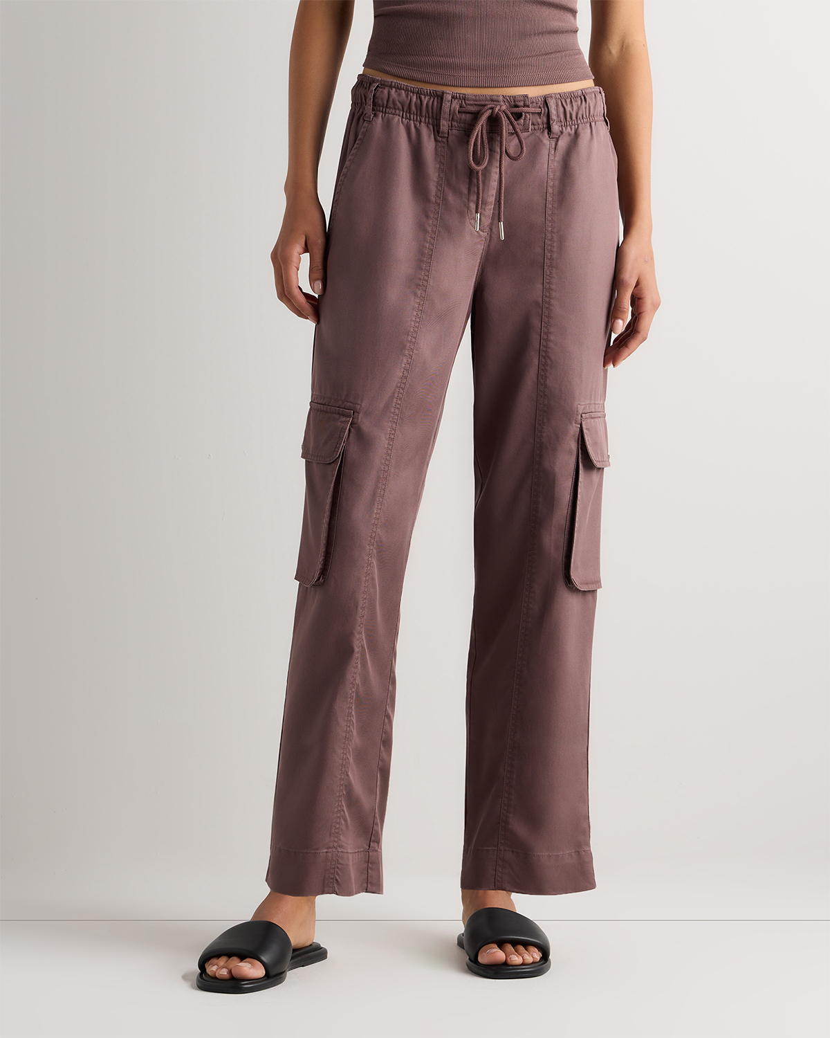 Vintage Wash Tencel Drawstring Cargo Pants